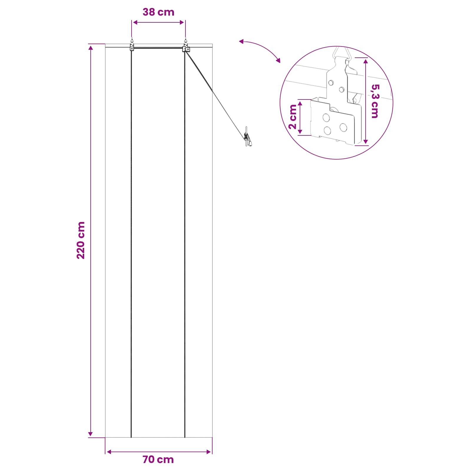 vidaXL Rollo Natur 70 x 220 cm Bambus