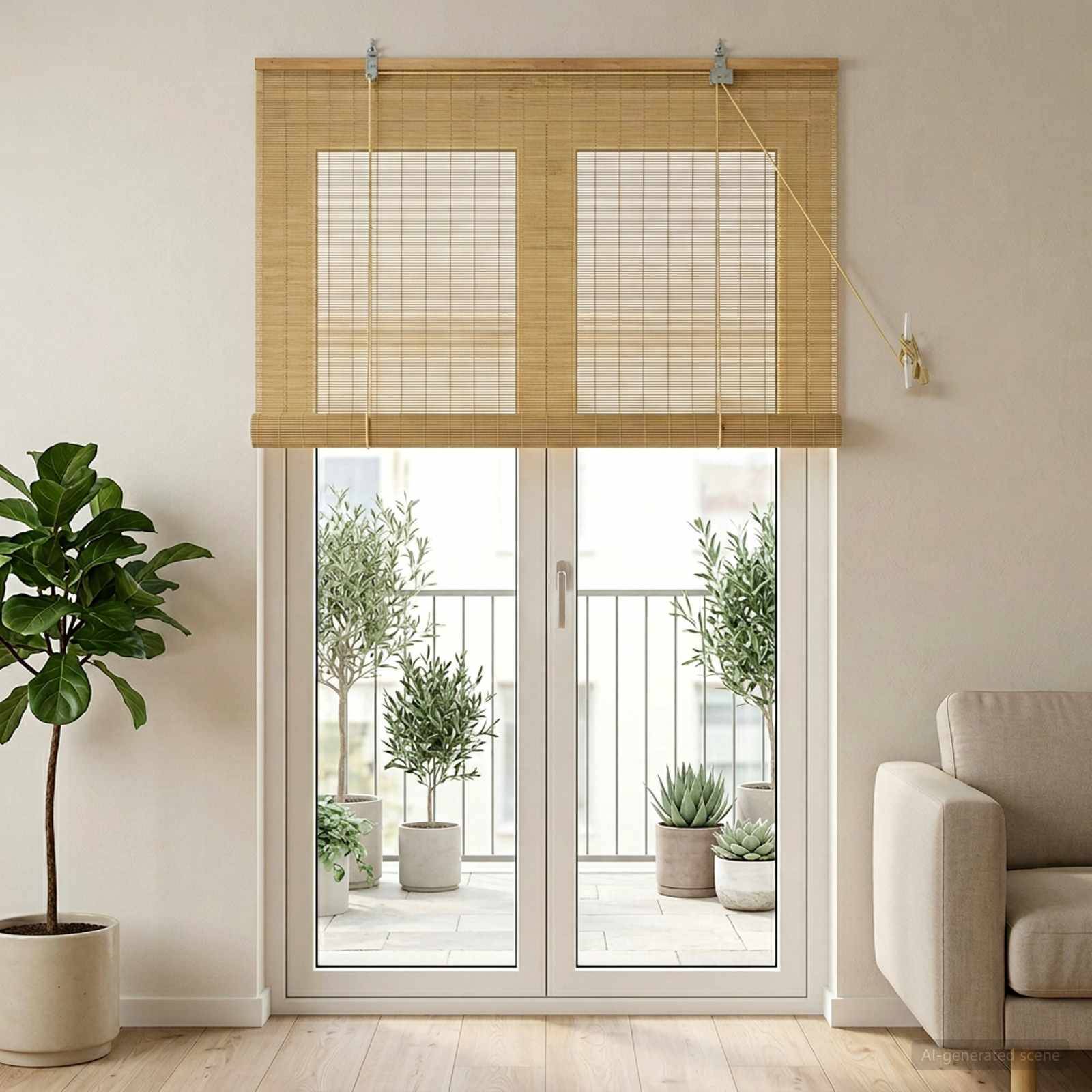 vidaXL Rollo Natur 80 x 220 cm Bambus