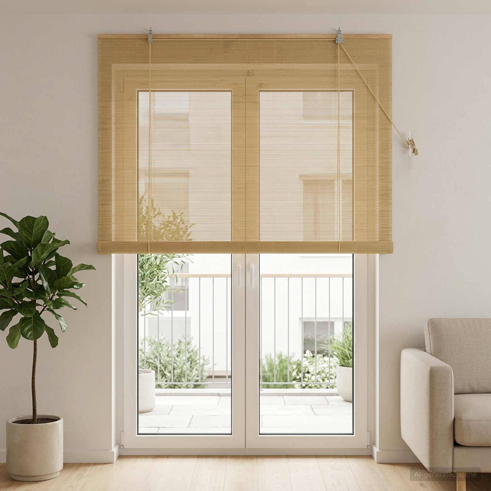 vidaXL Rollo Natur 140 x 220 cm Bambus