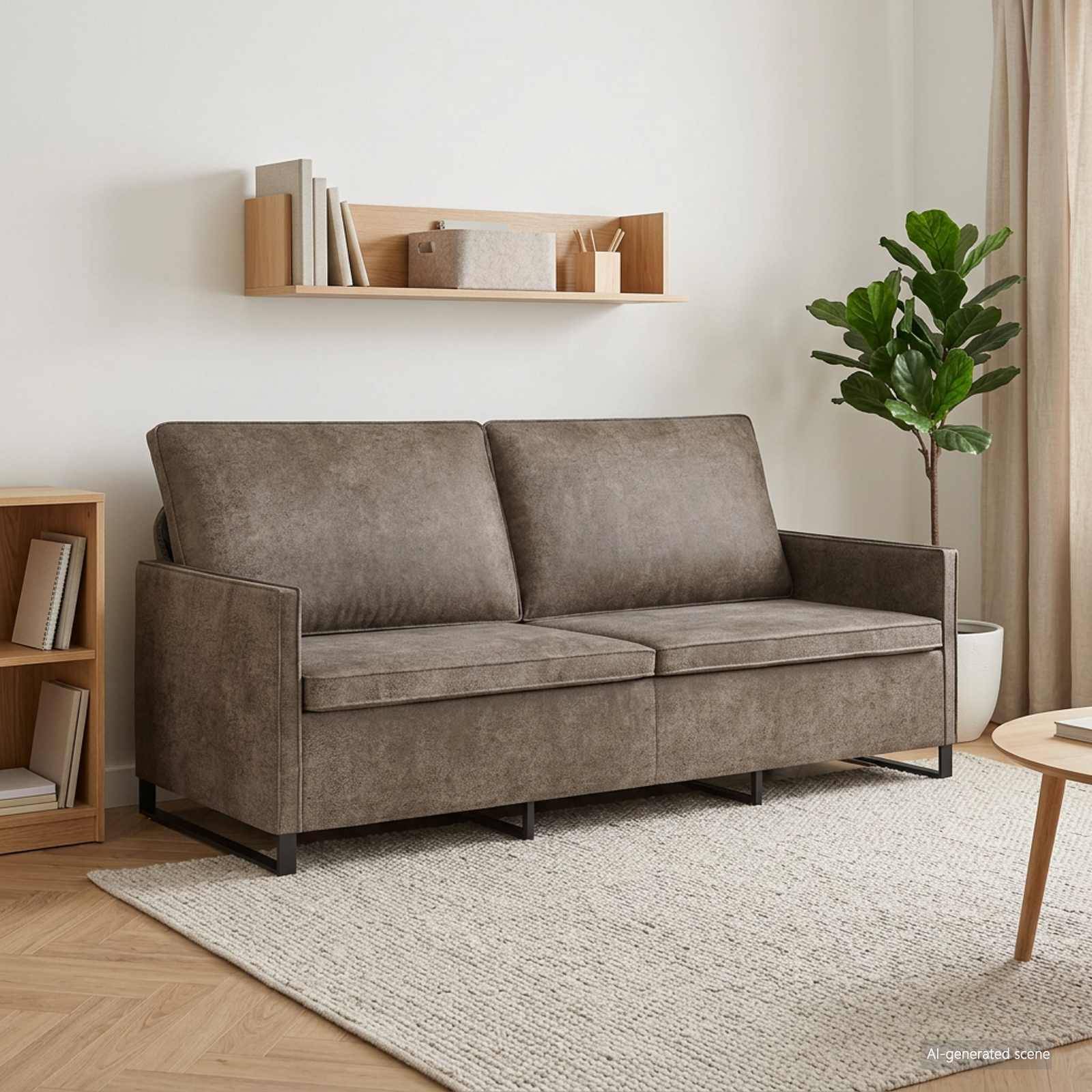 vidaXL 3-Sitzer Sofa Dunkelgrau 190 x 81 x 82 cm Kunstwildleder