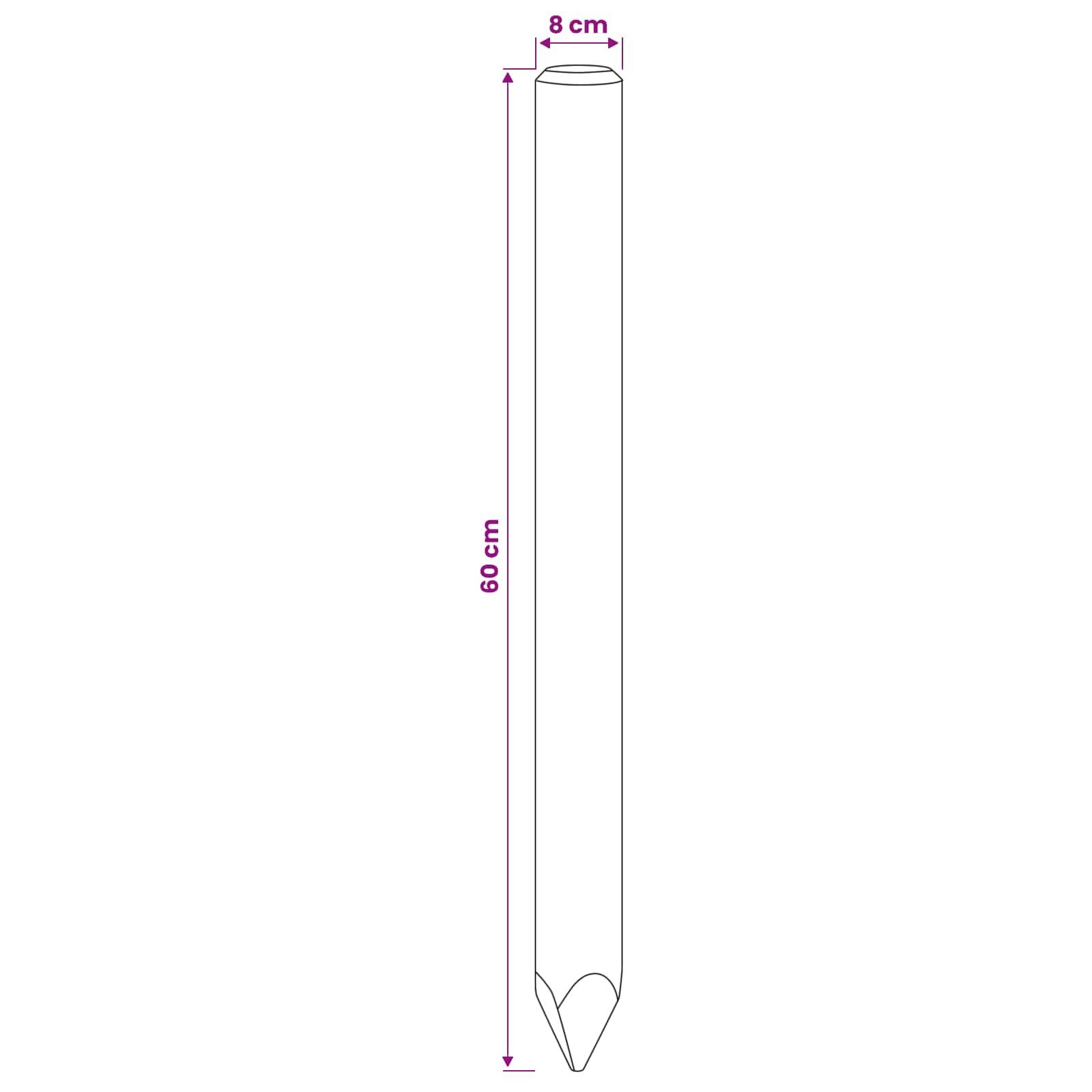 vidaXL Zaunpfosten 5 Stk. Grün 60 cm Massives Kiefernholz