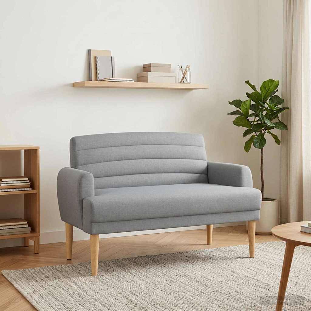 vidaXL Zweisitzer mit Knopfheftung Hellgrau 116 x 67 x 80 cm Stoff