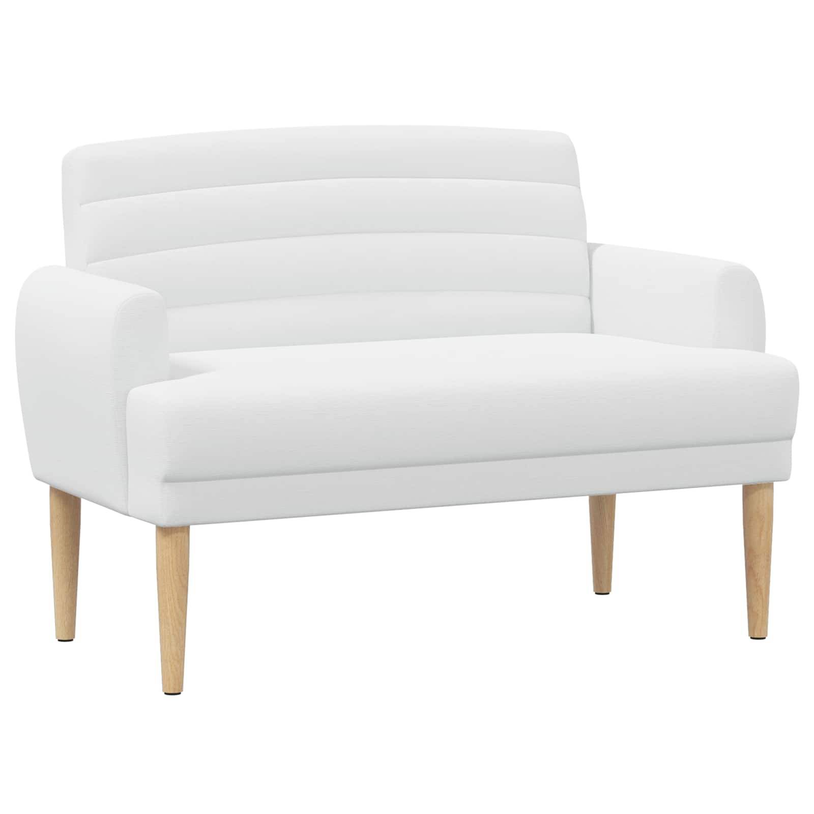 vidaXL Zweisitzer mit Knopfheftung Weiß 116 x 67 x 80 cm Stoff