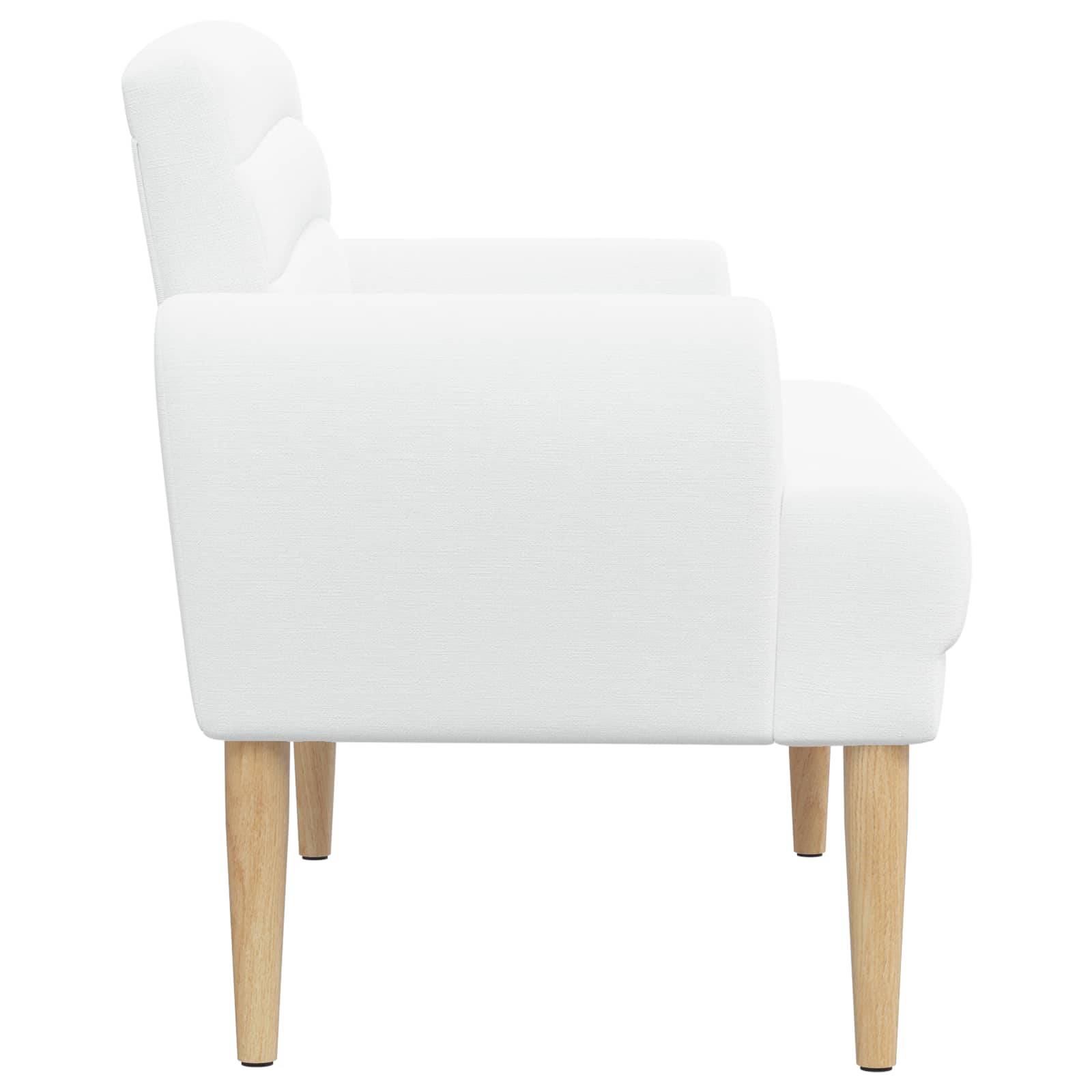 vidaXL Zweisitzer mit Knopfheftung Weiß 116 x 67 x 80 cm Stoff