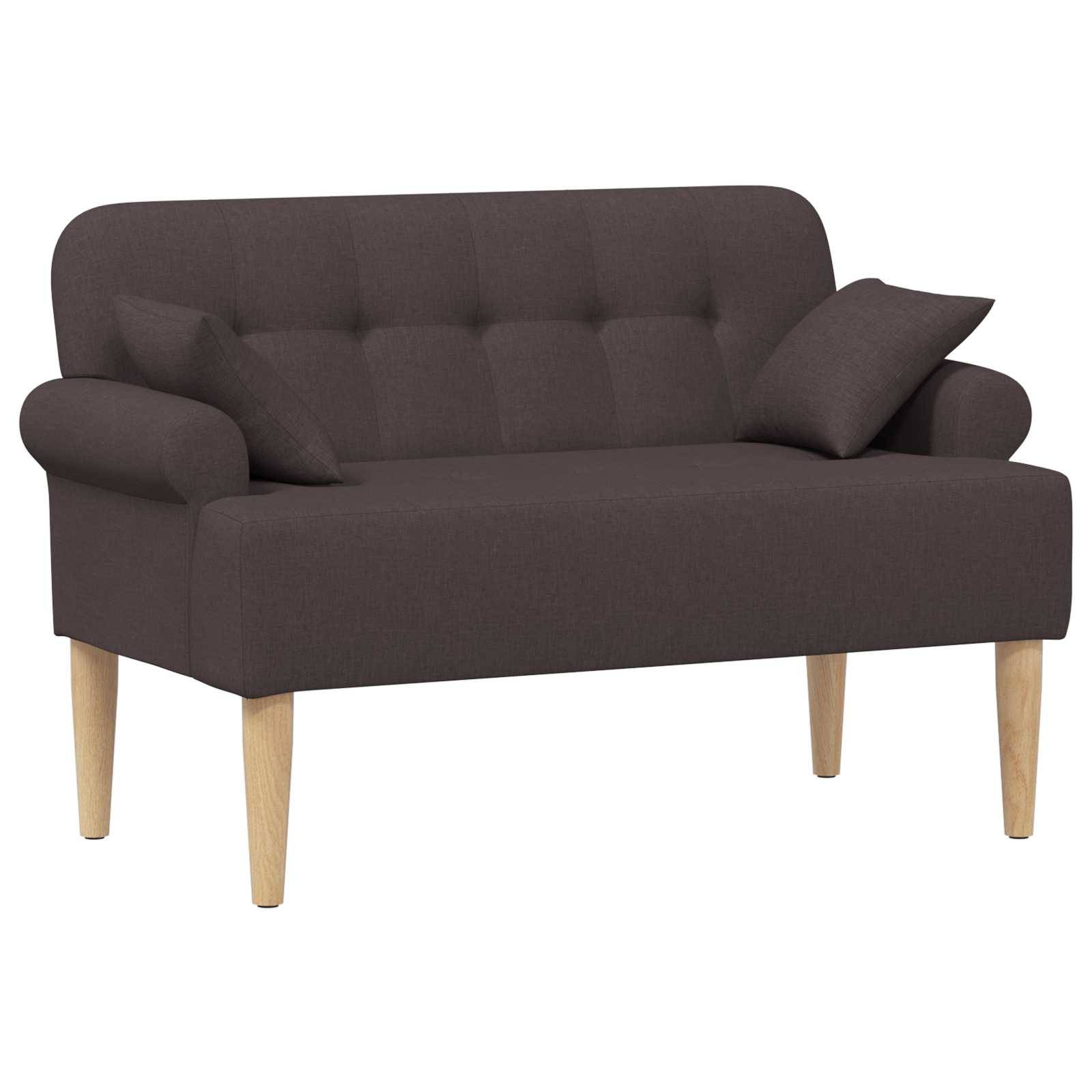 vidaXL Zweisitzer mit Knopfheftung Dunkelbraun 120 x 65 x 79 cm Stoff