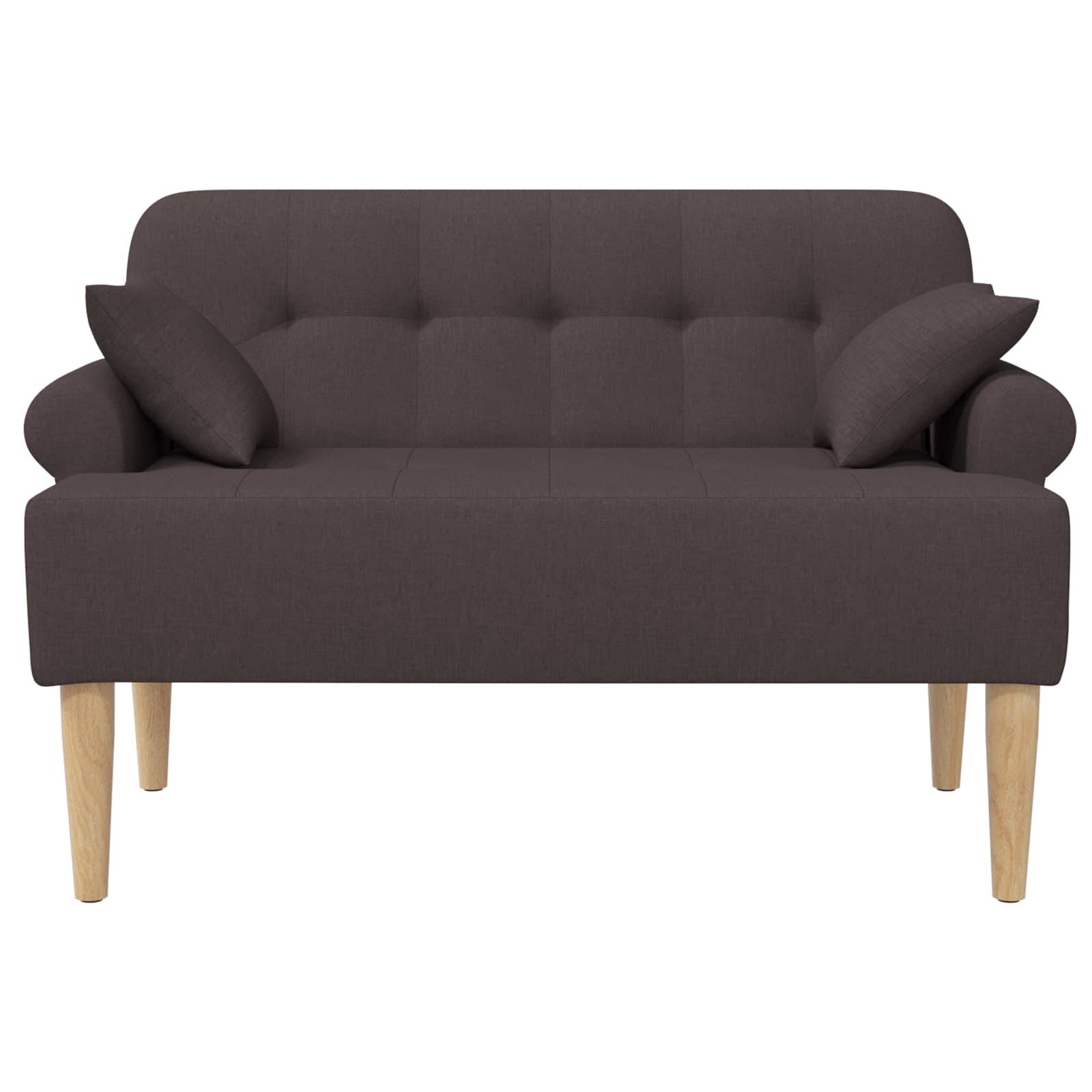 vidaXL Zweisitzer mit Knopfheftung Dunkelbraun 120 x 65 x 79 cm Stoff