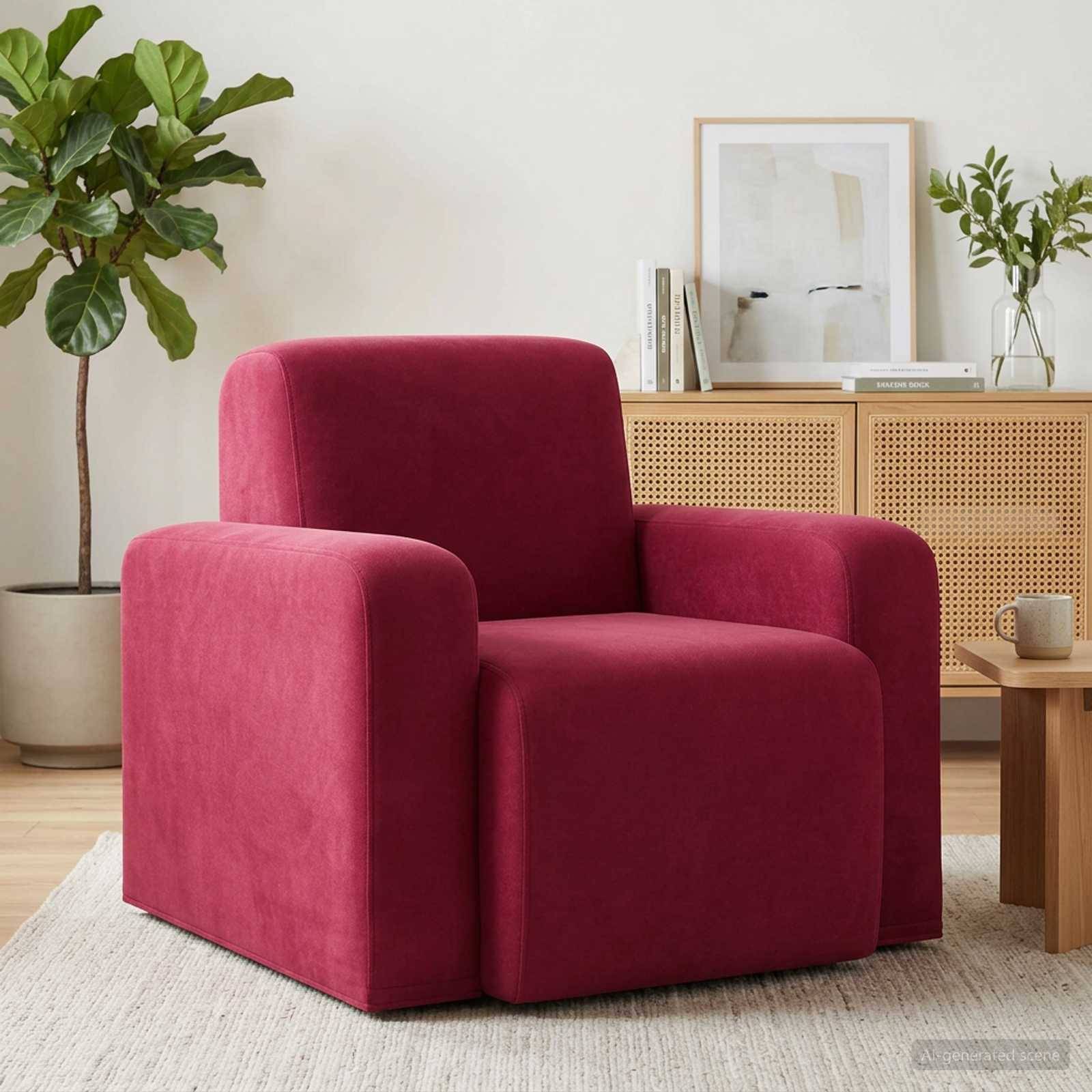 vidaXL Sessel Weinrot Samt (V)