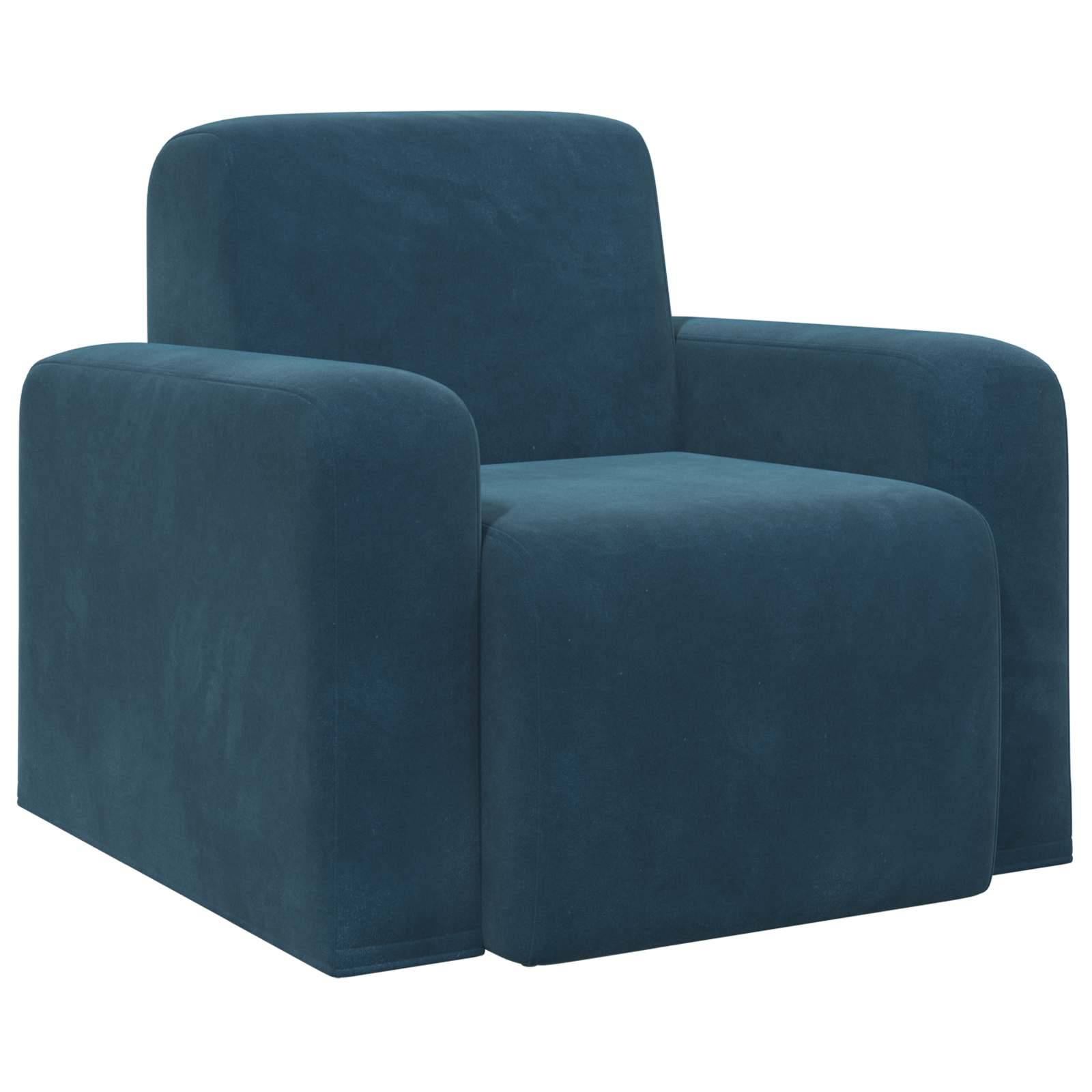 vidaXL Sessel Blau Samt (V)