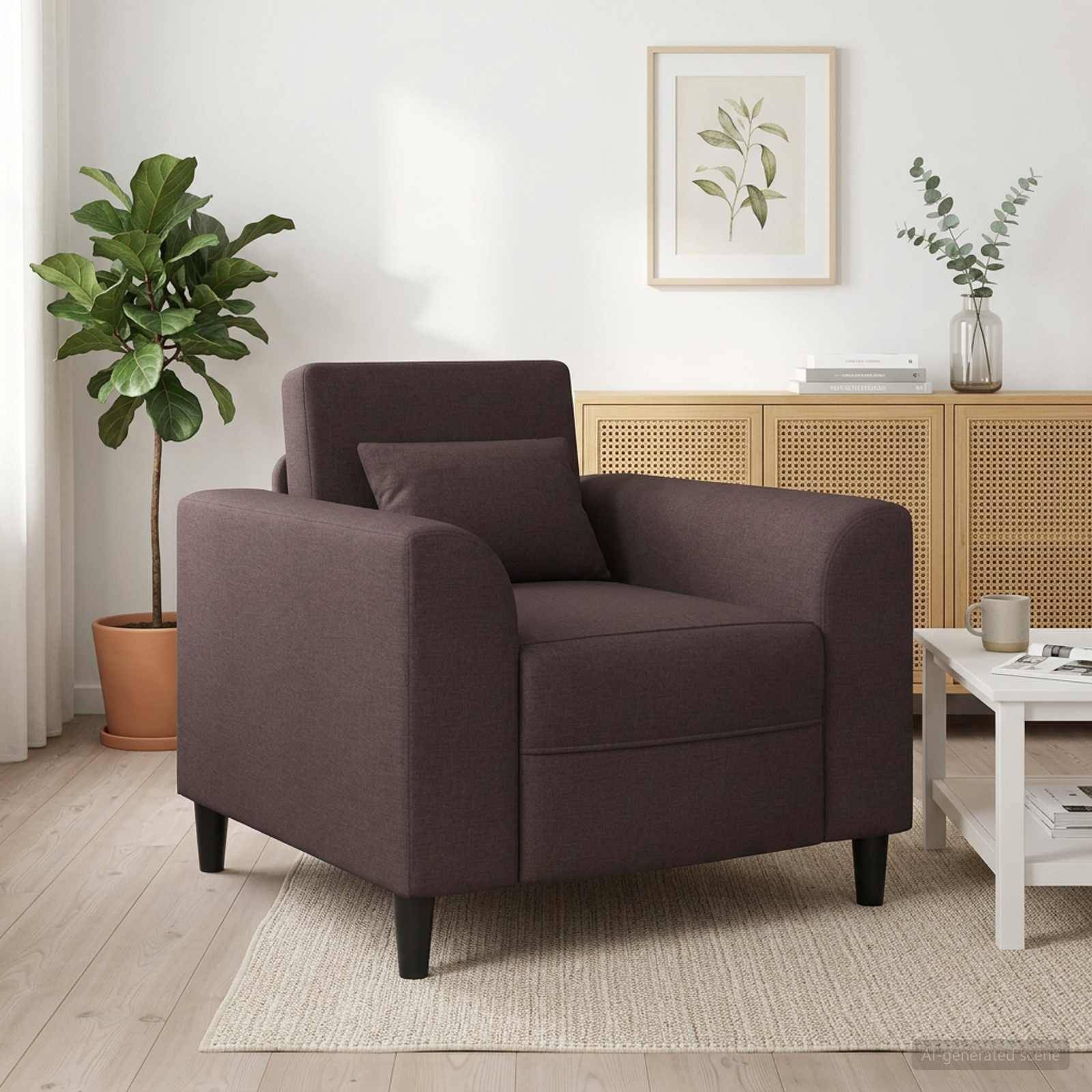 vidaXL Sessel Dunkelbraun Stoff