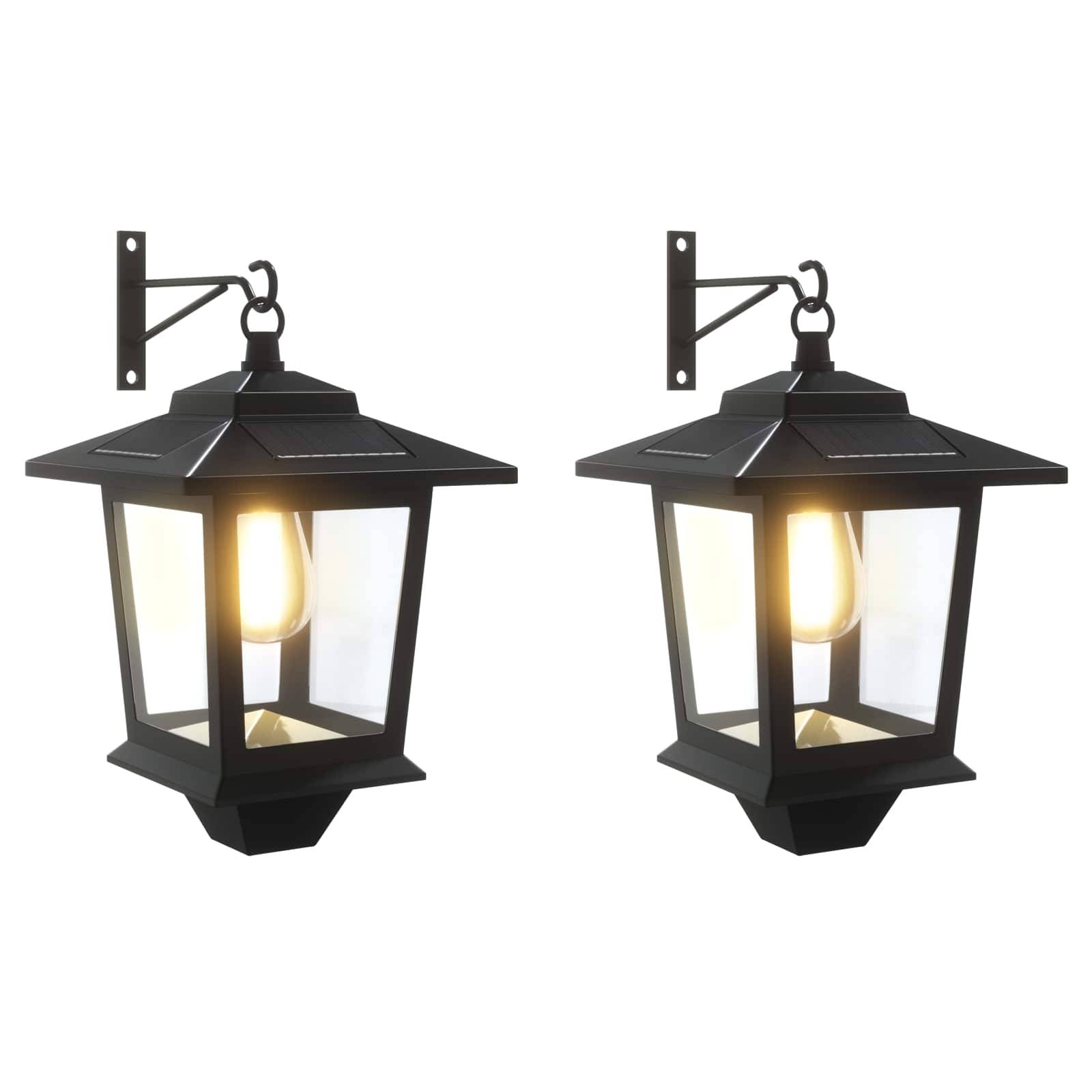 vidaXL Wandmontage Lampe with LED Bulb 2 Stk. Schwarz 19 x 14 x 25 cm