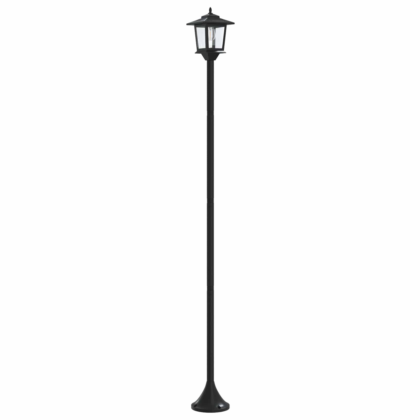 vidaXL Laternenpfahl Set with LED Bulb 2 Stk. Schwarz 16 x 16 x 156 cm