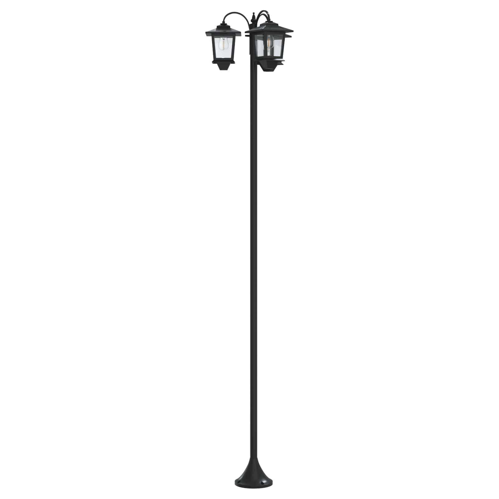 vidaXL 3-Kopf Laternenpfahl Schwarz 16 x 16 x 187 cm Aluminium und ABS