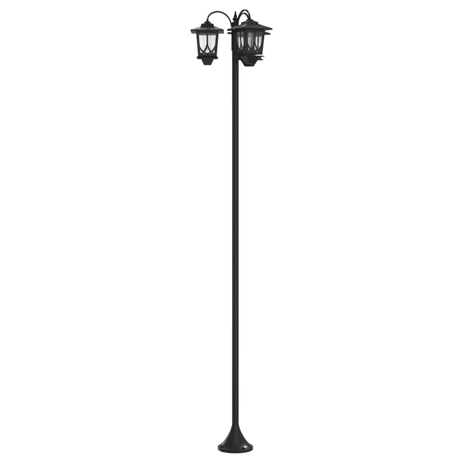 vidaXL 3-Kopf Laternenpfahl Schwarz 16 x 16 x 187 cm Aluminium und ABS