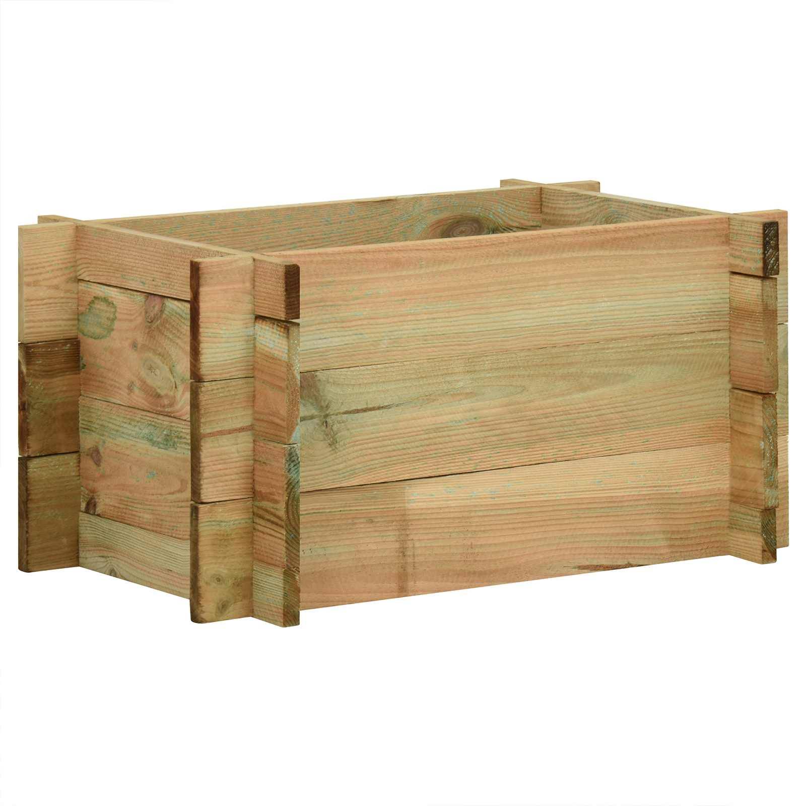 vidaXL Garten Hochbeet Grün 80 x 80 x 32 cm Massives Kiefernholz