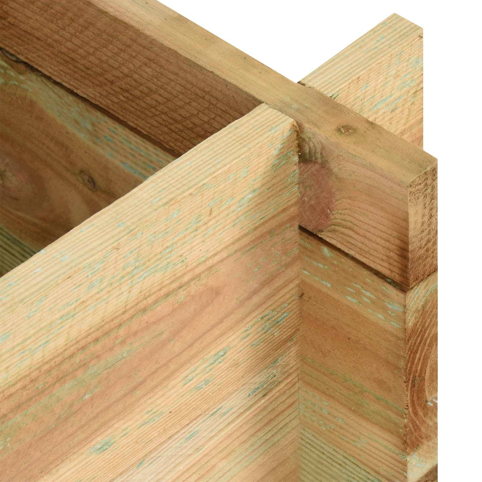 vidaXL Garten Hochbeet Grün 80 x 80 x 32 cm Massives Kiefernholz