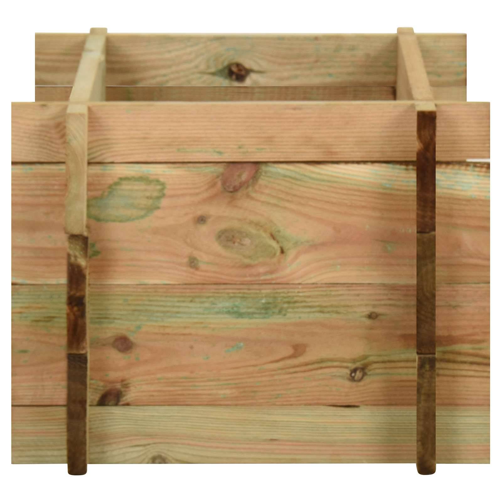 vidaXL Garten Hochbeet Grün 80 x 80 x 32 cm Massives Kiefernholz