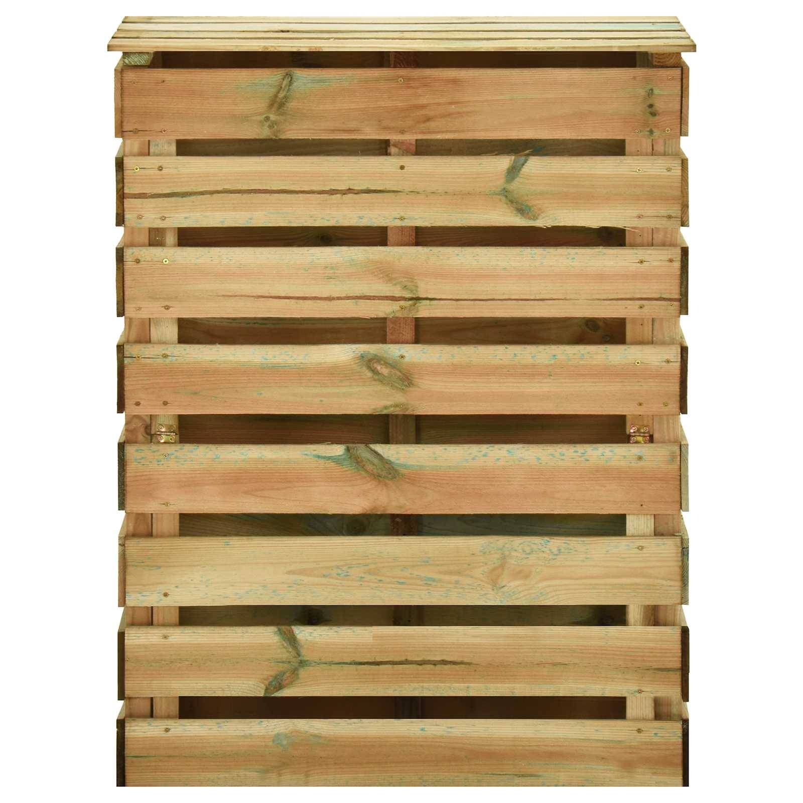 vidaXL Gartenkomposter mit Lattenstruktur Grün 110 x 58 x 113 cm