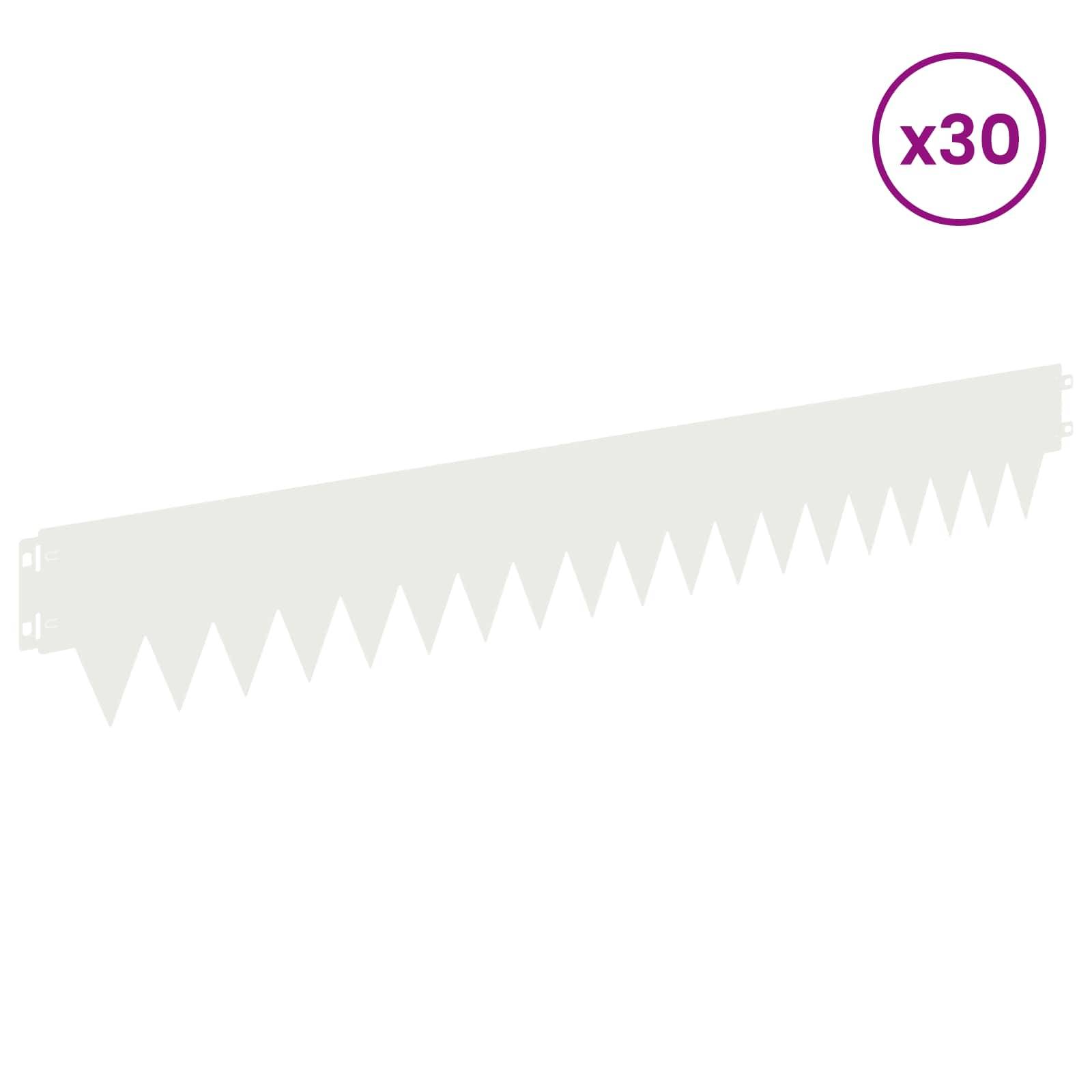vidaXL Raseneinfassung 30 pcs 103 x 15 cm Metall Weiß