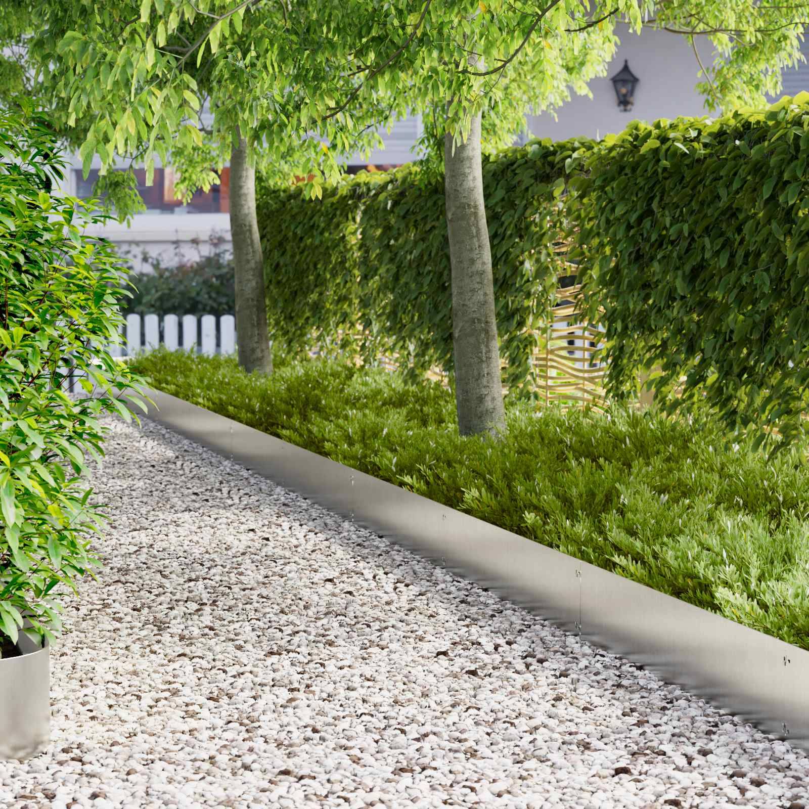 vidaXL Raseneinfassung 10 pcs 103 x 25 cm Stahl Silber