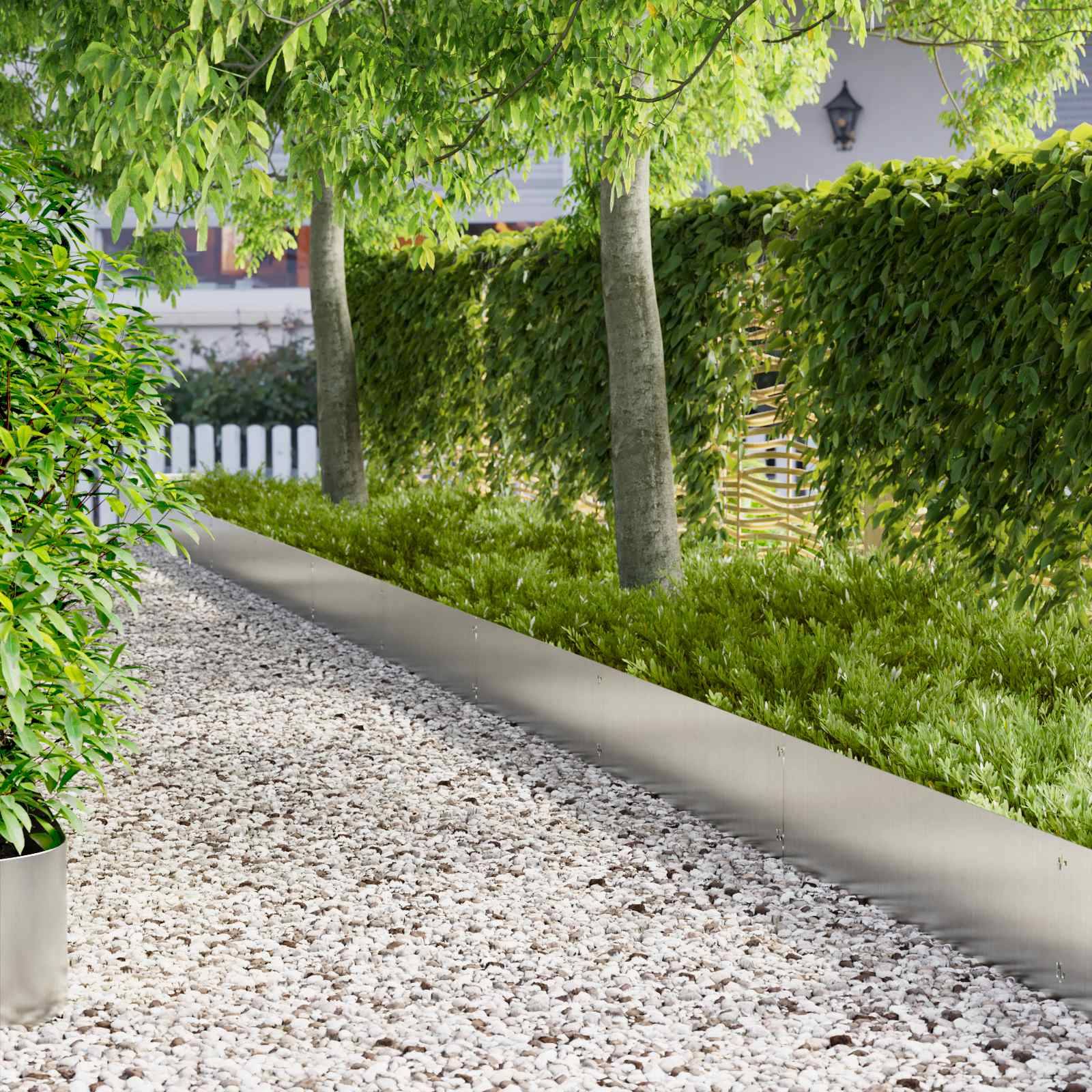 vidaXL Raseneinfassung 10 pcs 103 x 30 cm Stahl Silber