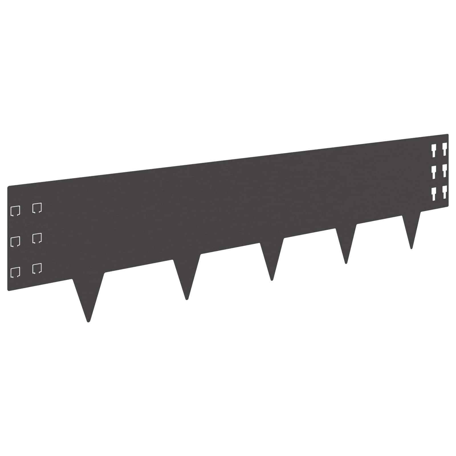 vidaXL Raseneinfassung 10 pcs 100 x 25 cm Stahl Schwarz