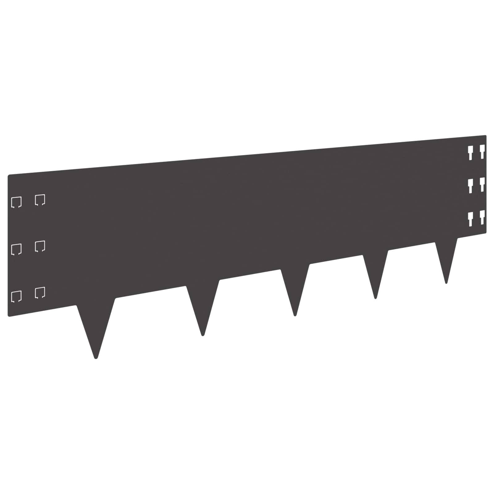 vidaXL Raseneinfassung 10 pcs 100 x 30 cm Stahl Schwarz