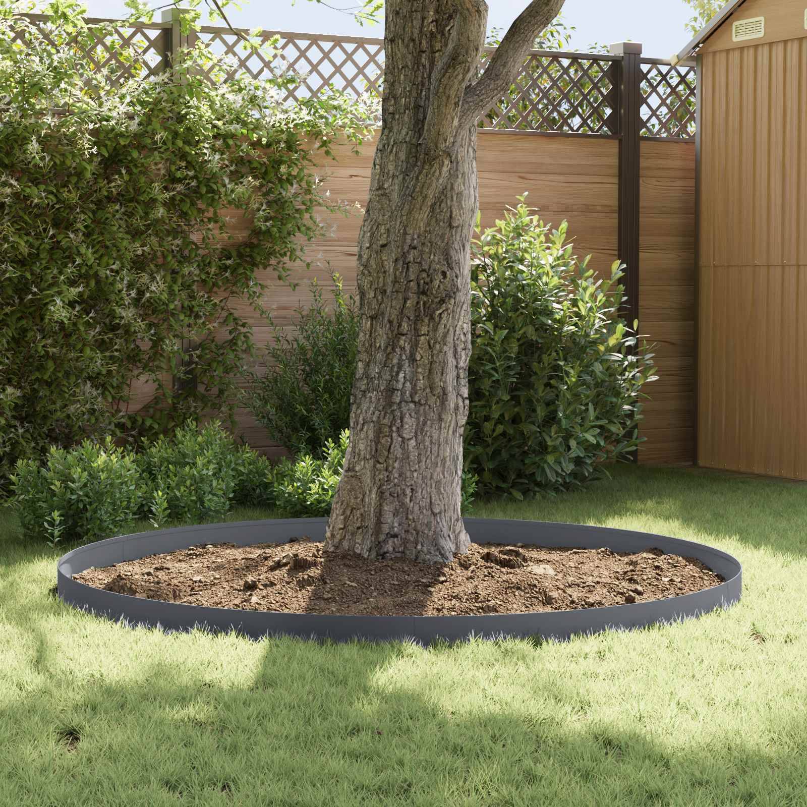 vidaXL Raseneinfassung 10 pcs 100 x 15 cm Stahl Anthrazit