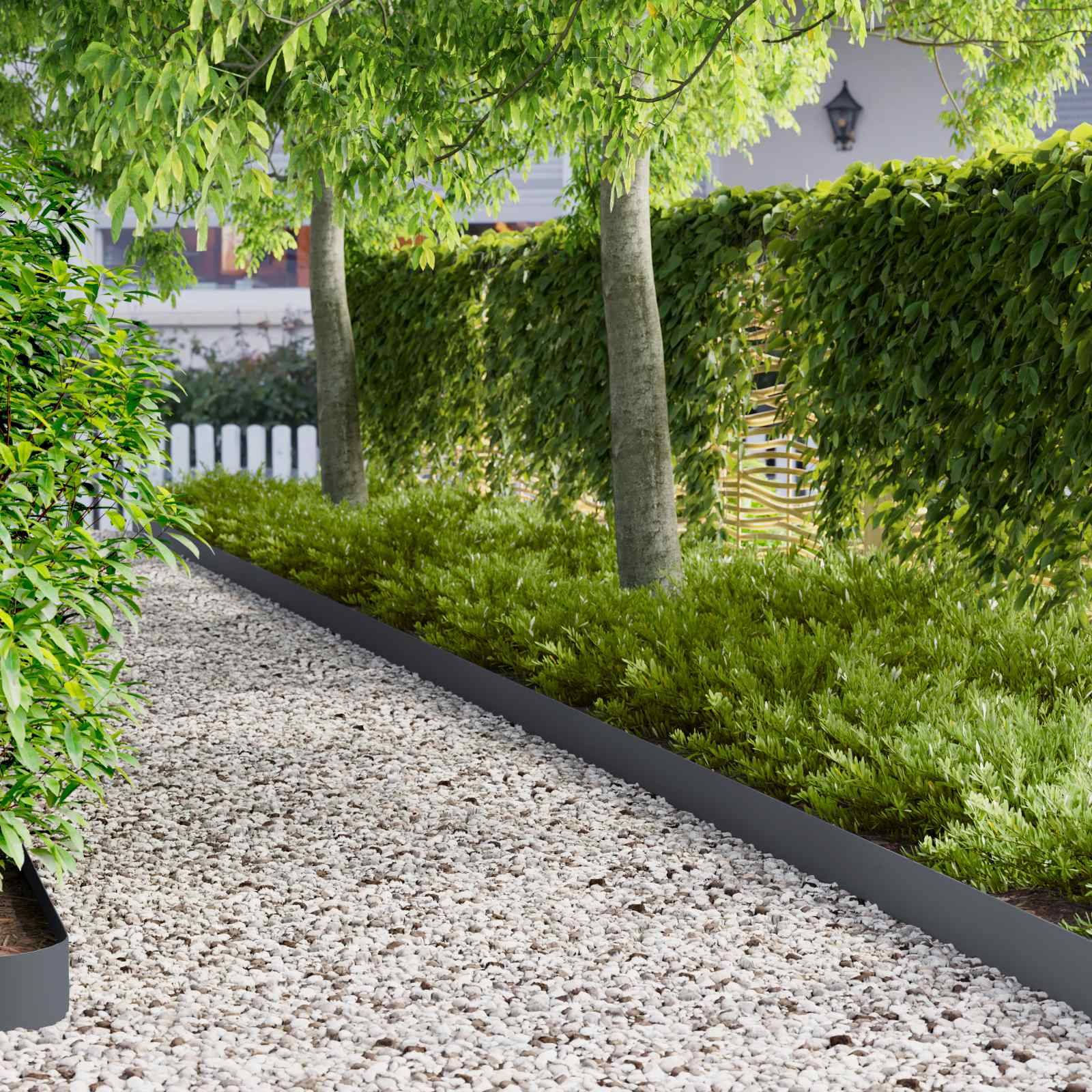 vidaXL Raseneinfassung 10 pcs 100 x 15 cm Stahl Anthrazit