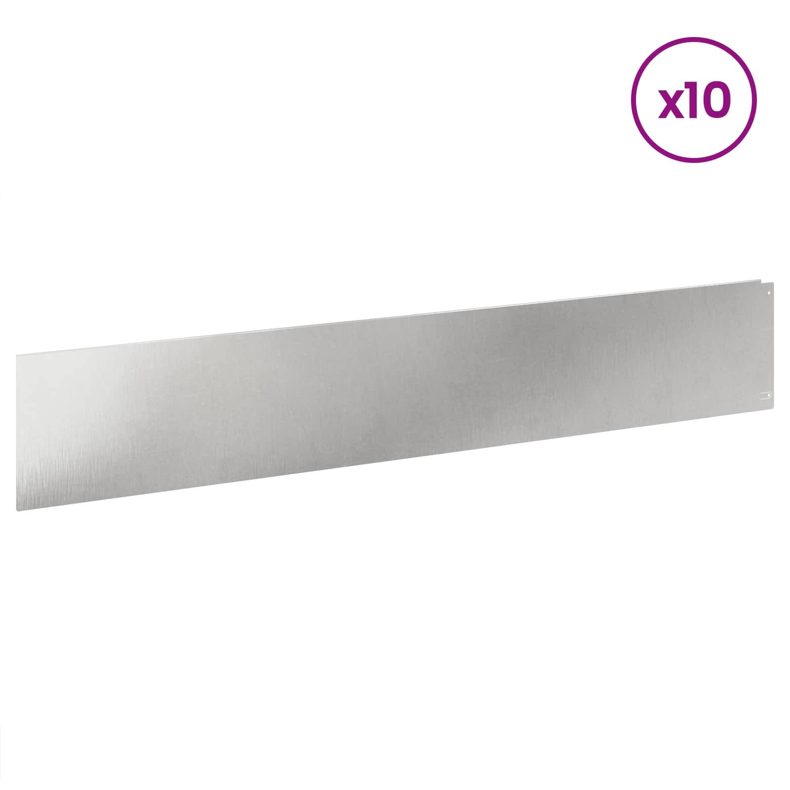 vidaXL Raseneinfassung 10 pcs 100 x 18 cm Stahl Silber