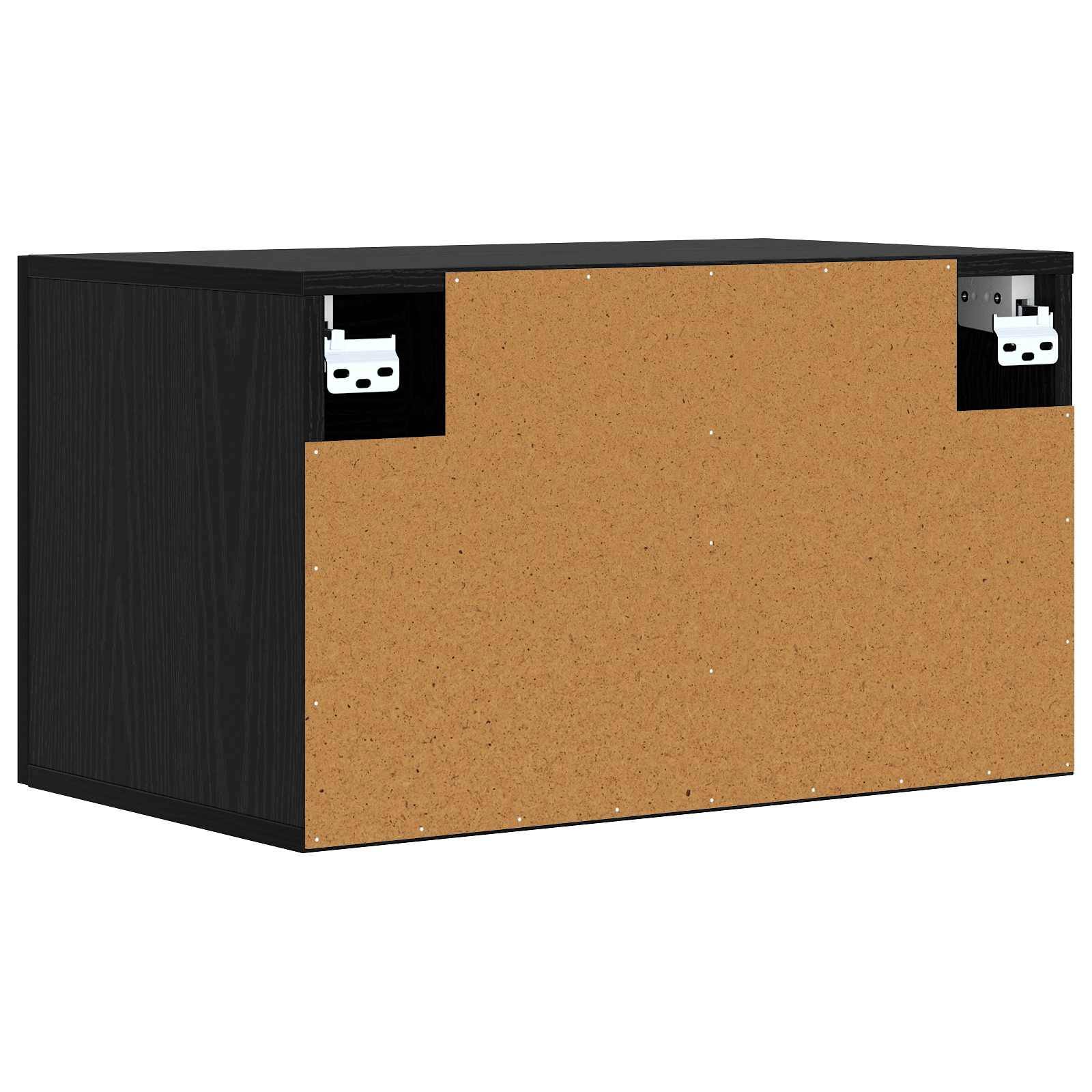 vidaXL Wandschrank Schwarz Eichen-Optik 60 x 36,5 x 35 cm