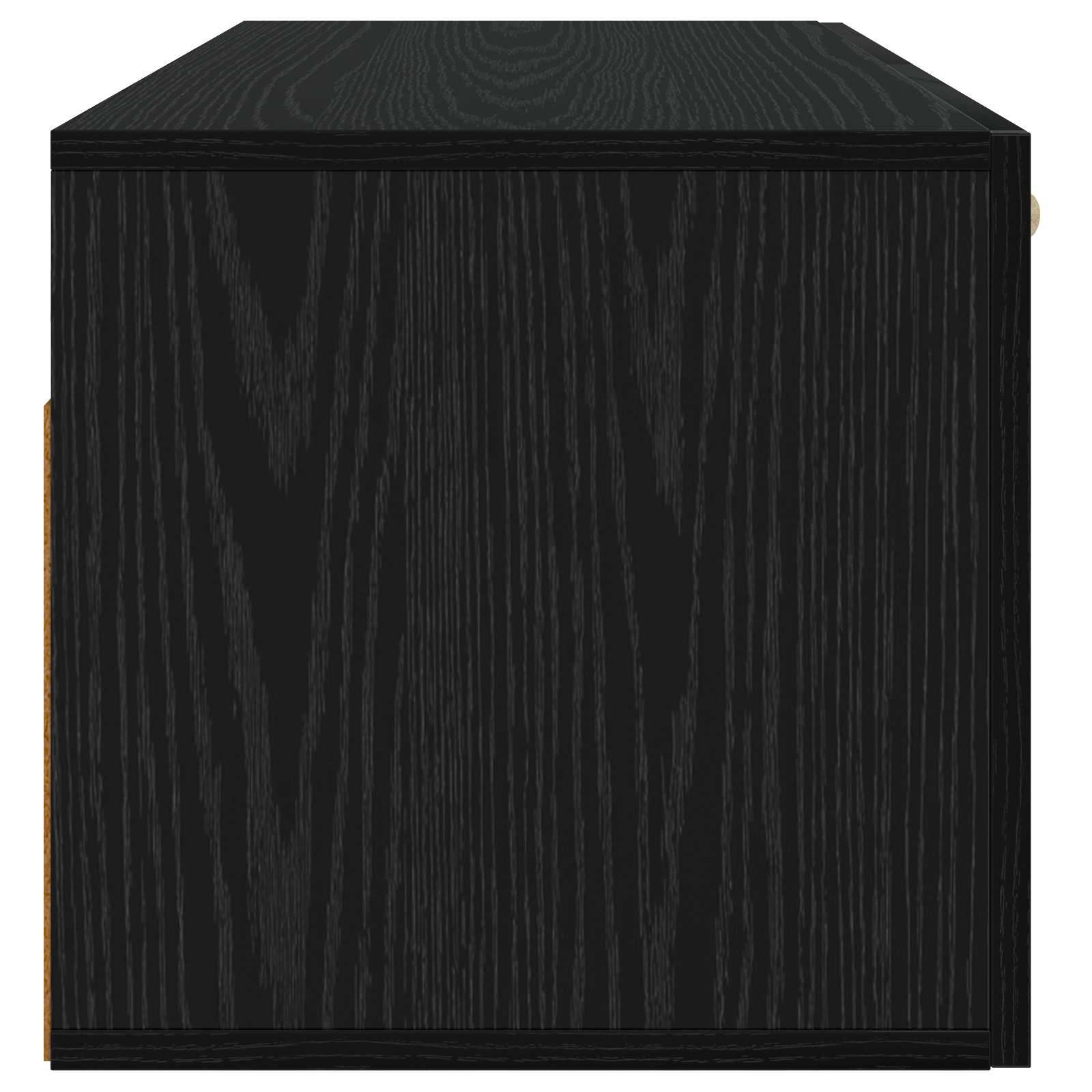 vidaXL Wandschrank Schwarz Eichen-Optik 60 x 36,5 x 35 cm