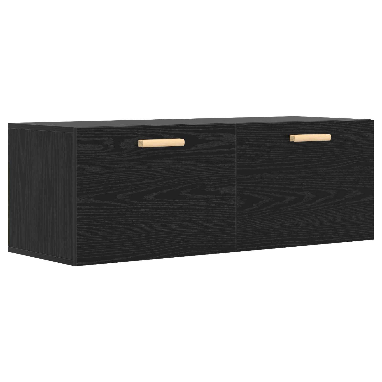 vidaXL Wandschrank Schwarz Eichen-Optik 100 x 36,5 x 35 cm