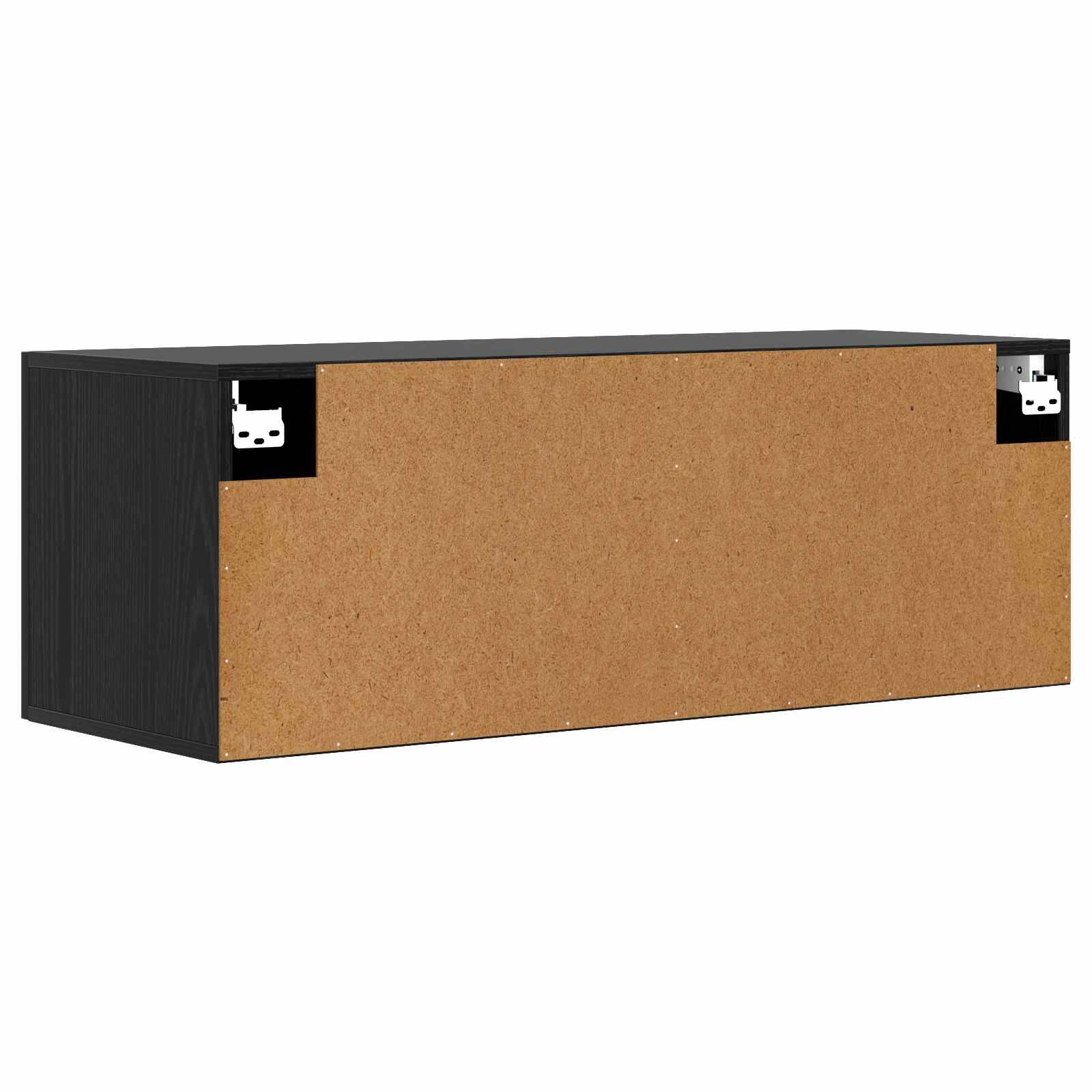 vidaXL Wandschrank Schwarz Eichen-Optik 100 x 36,5 x 35 cm