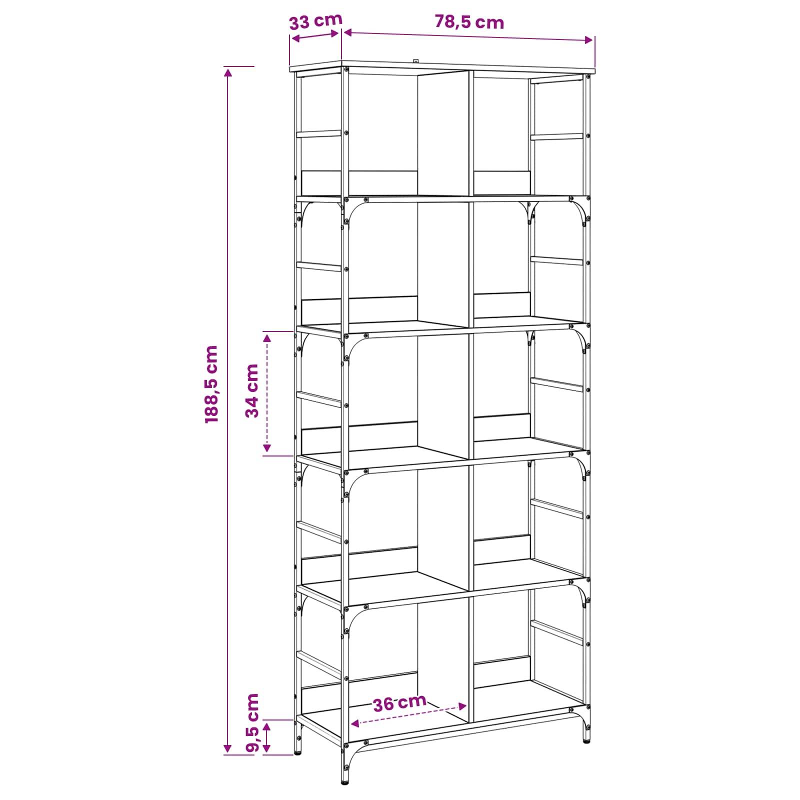 vidaXL Regal Altholz 78,5 x 33 x 188,5 cm Metall PB