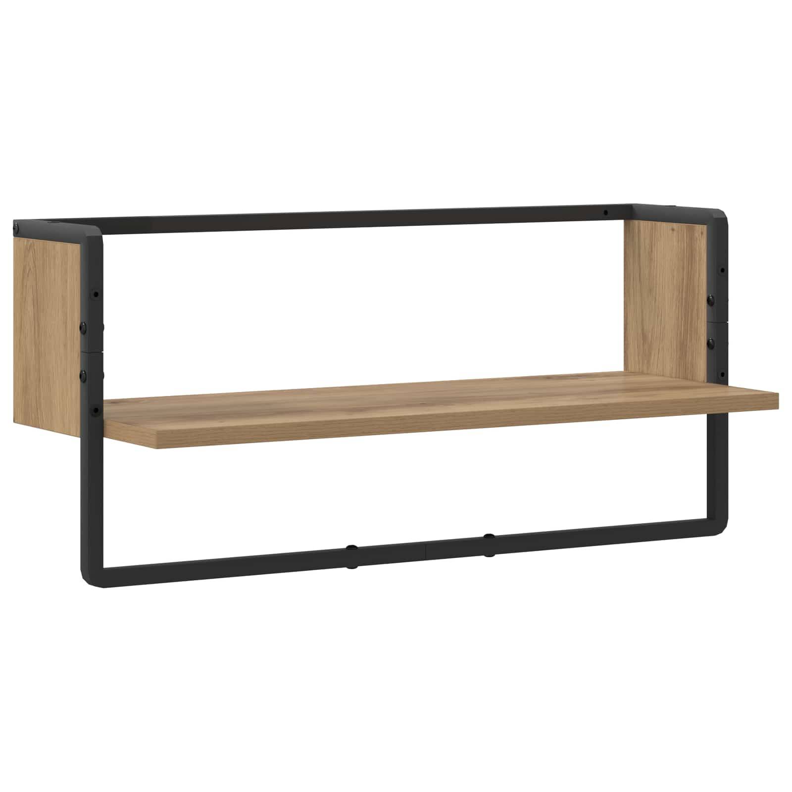 vidaXL Wandregal Wandhalterung Artisan-Eiche 65 x 25 x 30 cm Metall PB