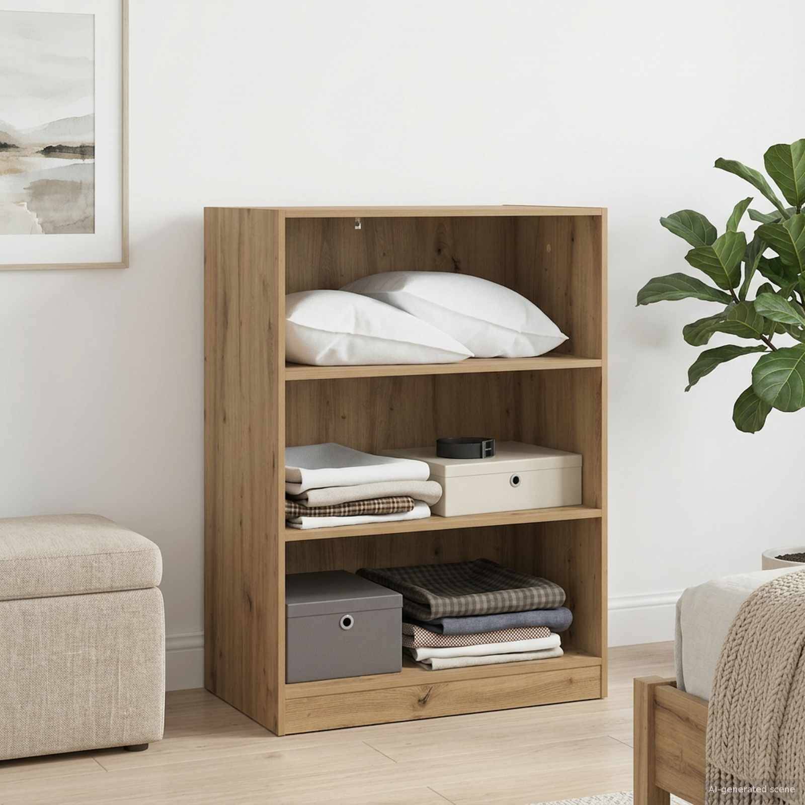 vidaXL Kleiderschrank mit Regal Artisan-Eiche 77 x 48 x 102 cm PB