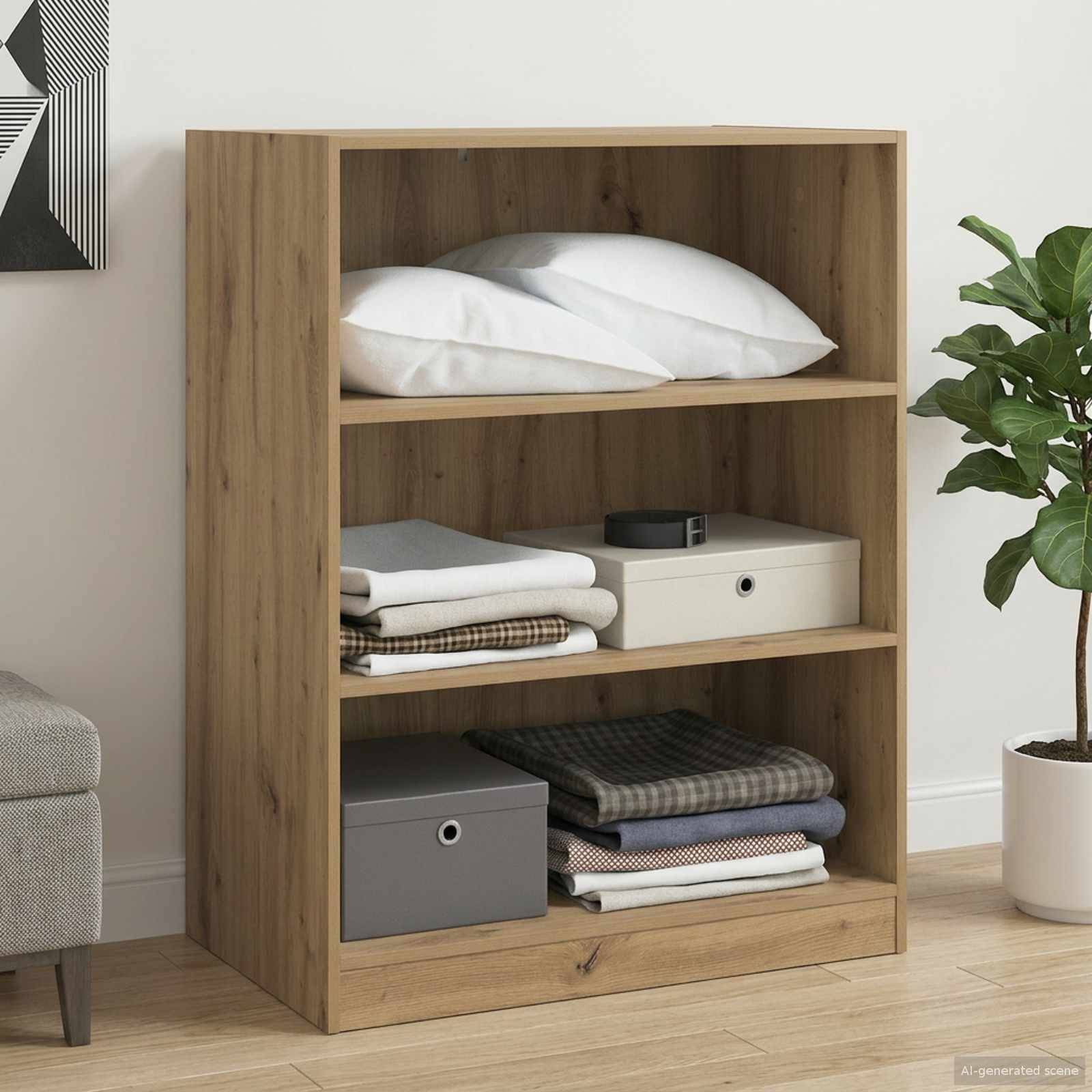 vidaXL Kleiderschrank mit Regal Artisan-Eiche 77 x 48 x 102 cm PB