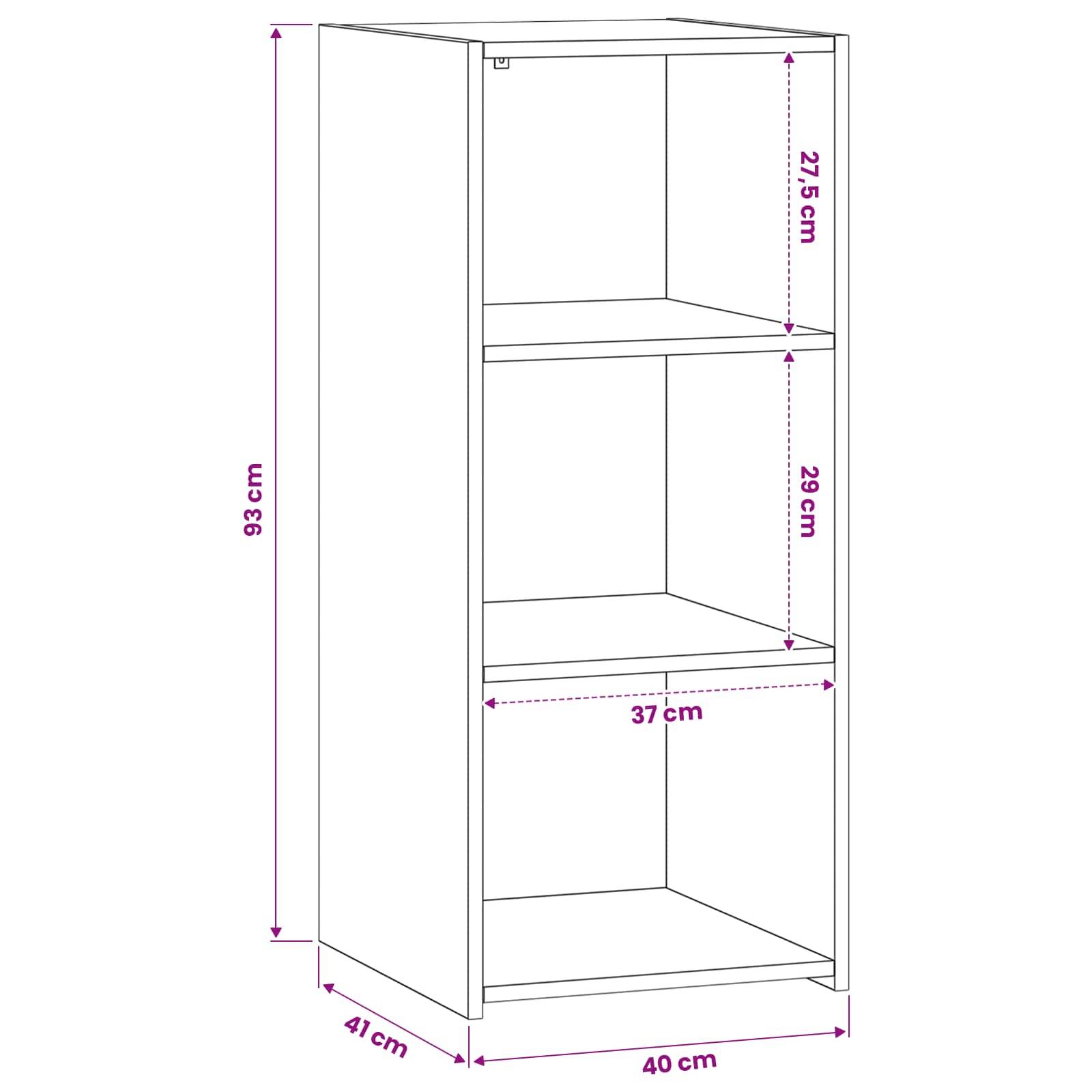 vidaXL Sideboard Artisan-Eiche 40 x 41 x 93 cm Holzwerkstoff