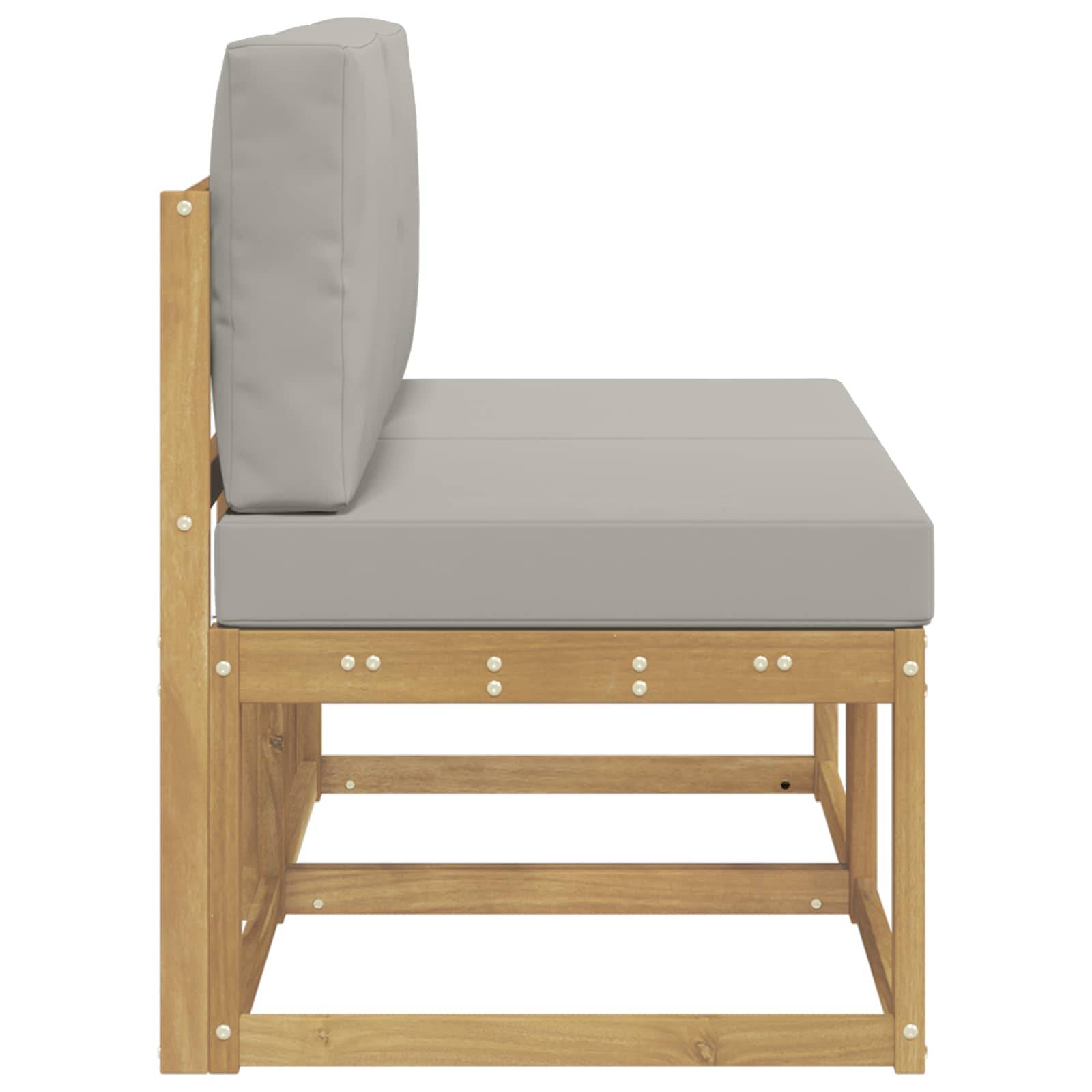 vidaXL 2 Stück Outdoor Mittelsofa Massivholz Akazie Weiß