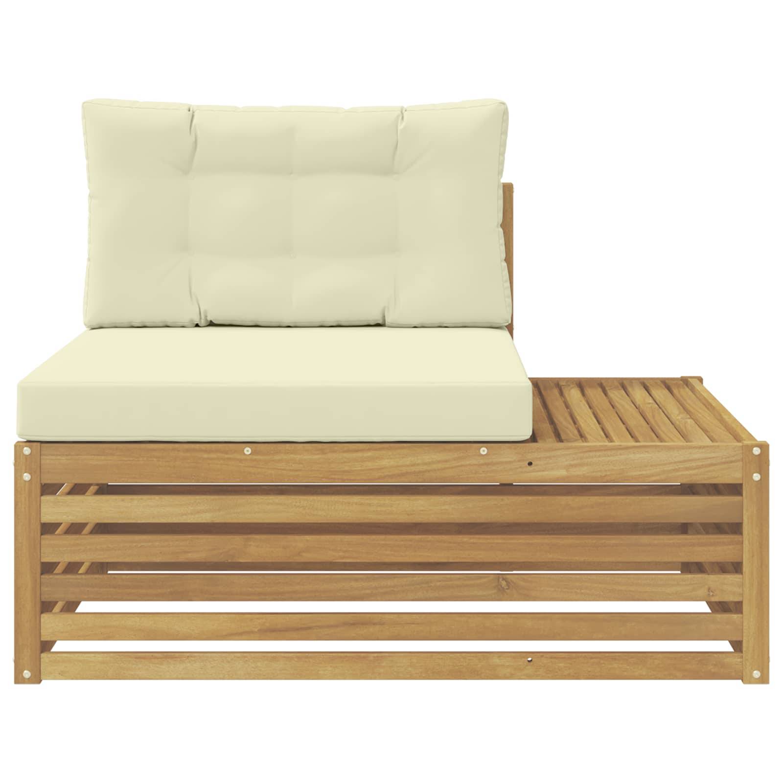 vidaXL Outdoor Endsofa Weiß 115 x 83 x 73 cm Massivholz Akazie