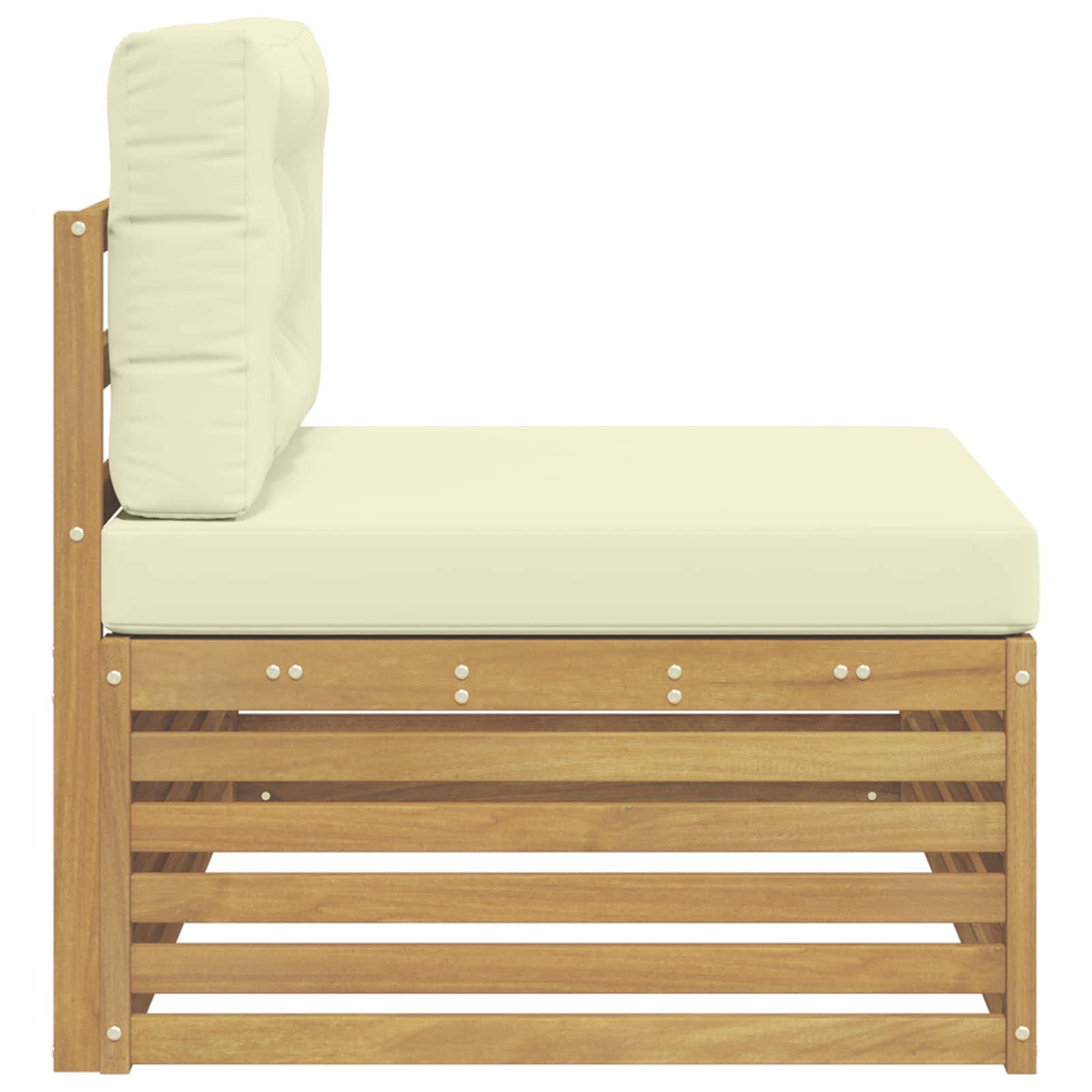 vidaXL Outdoor Endsofa Weiß 115 x 83 x 73 cm Massivholz Akazie