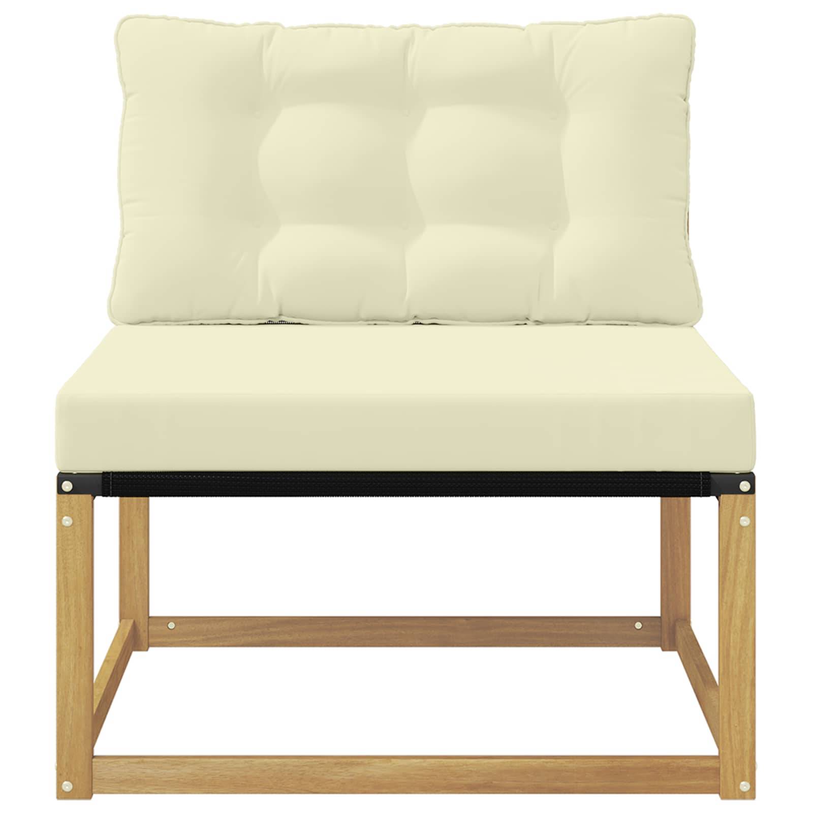 vidaXL Outdoor Mittelsofa mit Kissen Weiß 79 x 83 x 73 cm Stahl