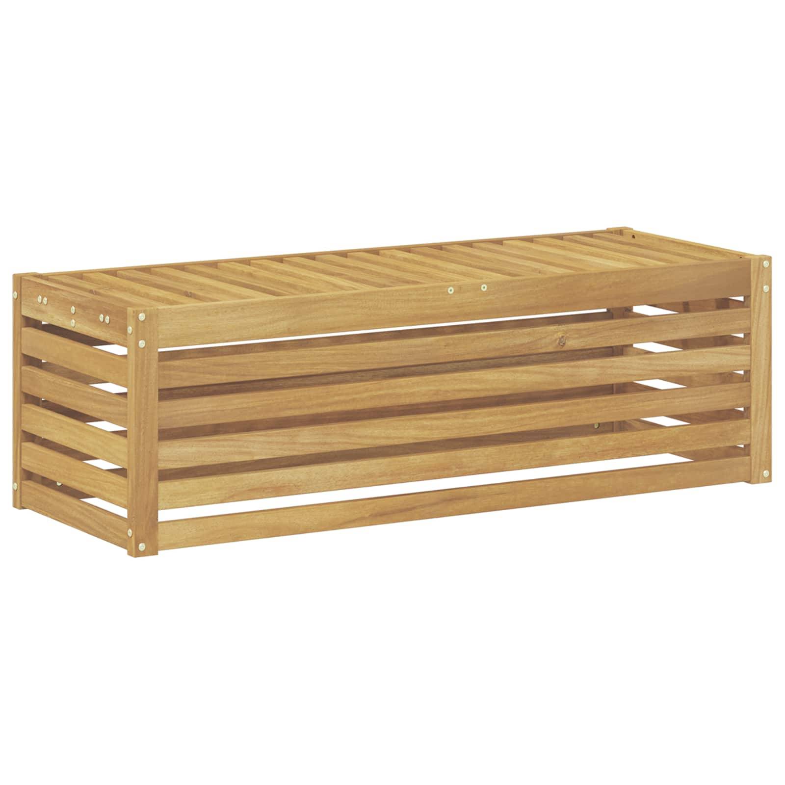 vidaXL Outdoor Hocker Bank Weiß 115 x 43 x 37 cm Massivholz Akazie