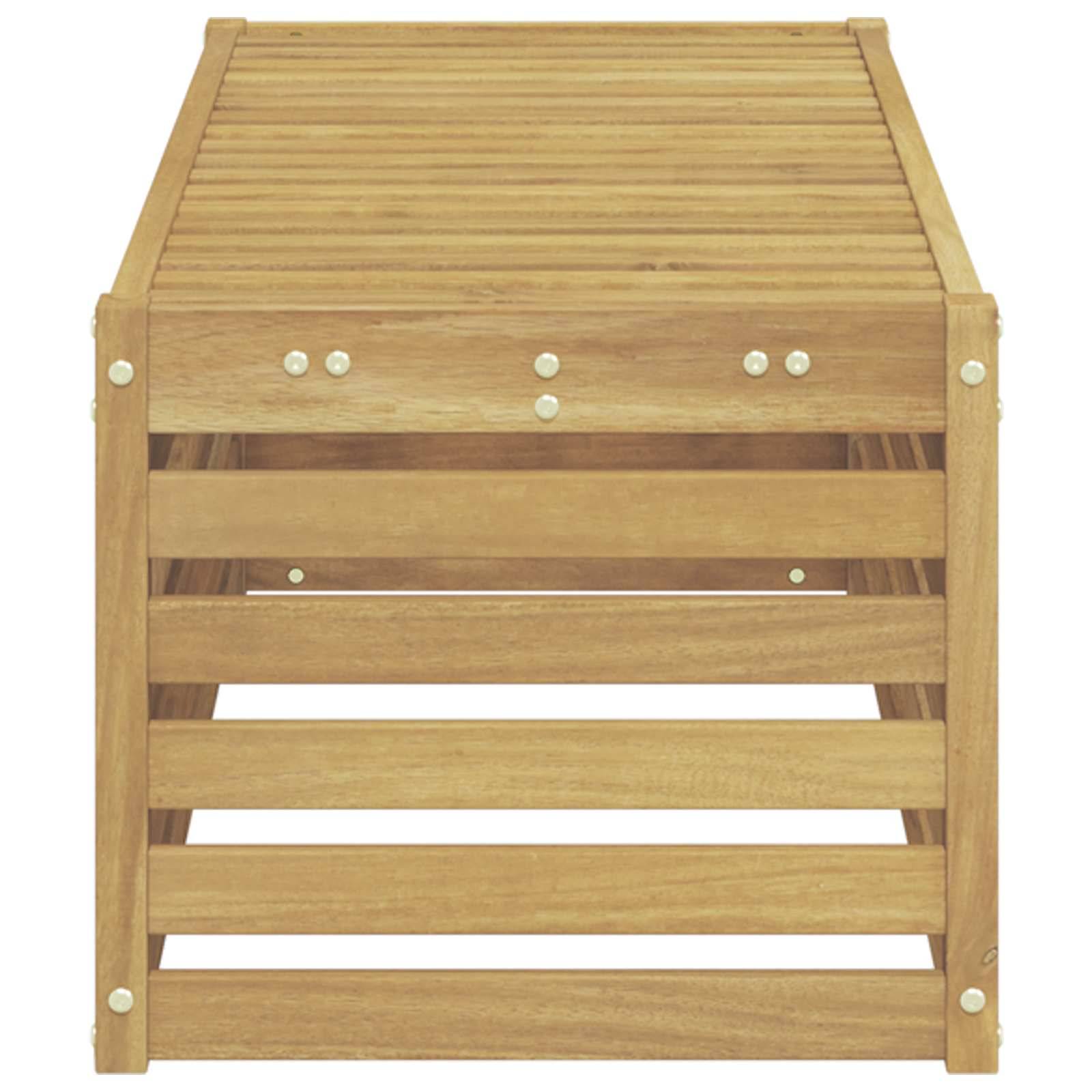 vidaXL Outdoor Hocker Bank Weiß 115 x 43 x 37 cm Massivholz Akazie