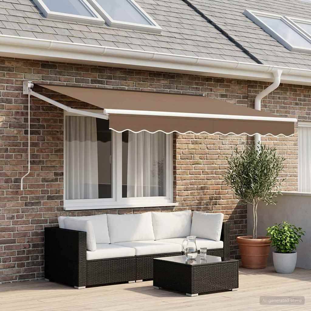 vidaXL Markisenersatzstoff Taupe 2,5 x 2 m Polyester