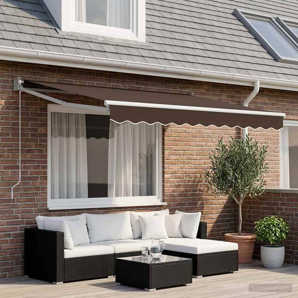 vidaXL Markisenersatzstoff Taupe 4 x 2 m Polyester
