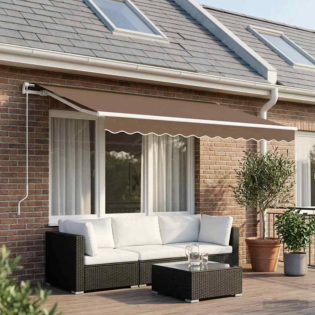 vidaXL Markisenersatzstoff Taupe 3,5 x 2,5 m Polyester