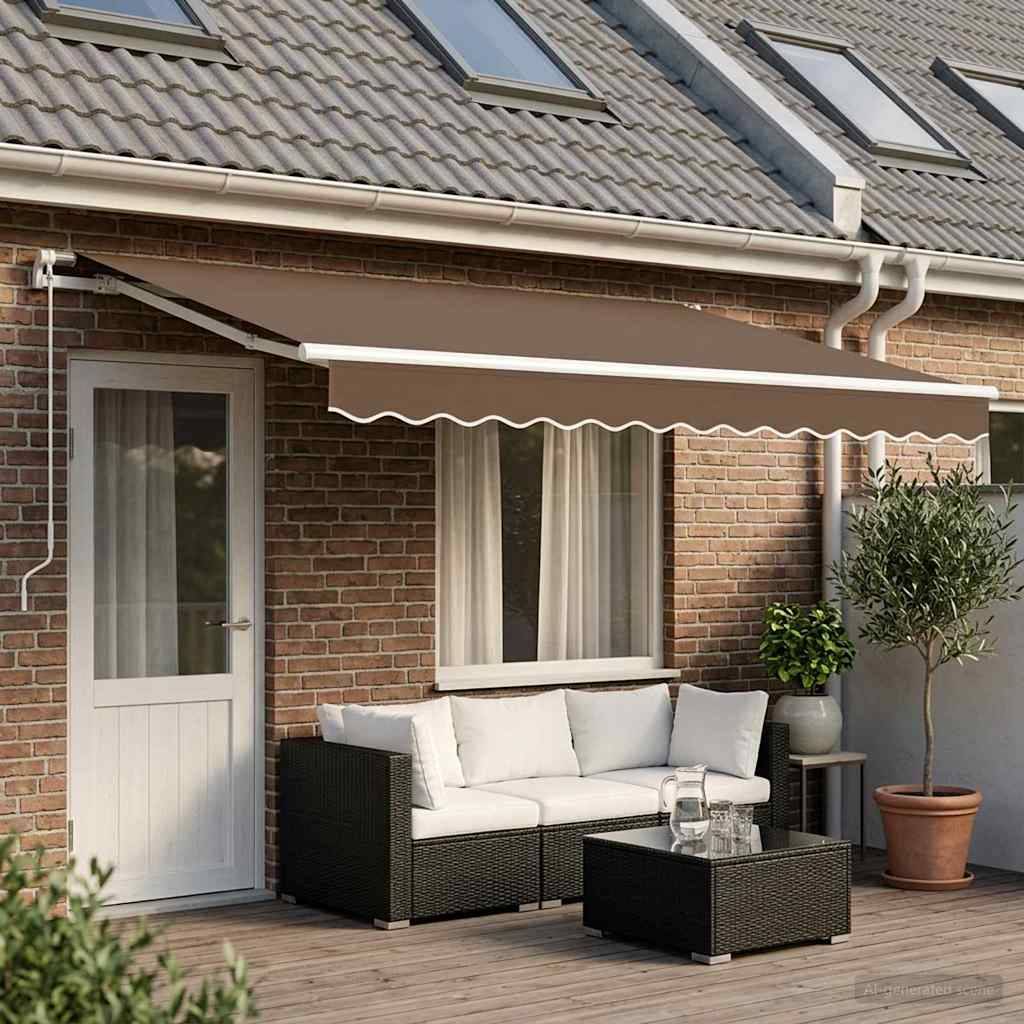 vidaXL Markisenersatzstoff Taupe 4 x 3 m Polyester