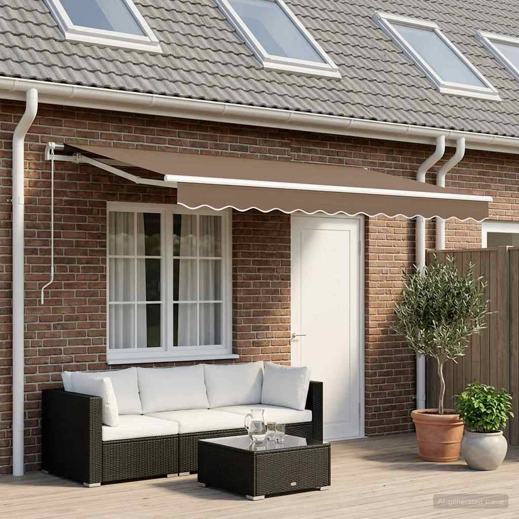 vidaXL Markisenersatzstoff Taupe 4,5 x 3,5 m Polyester