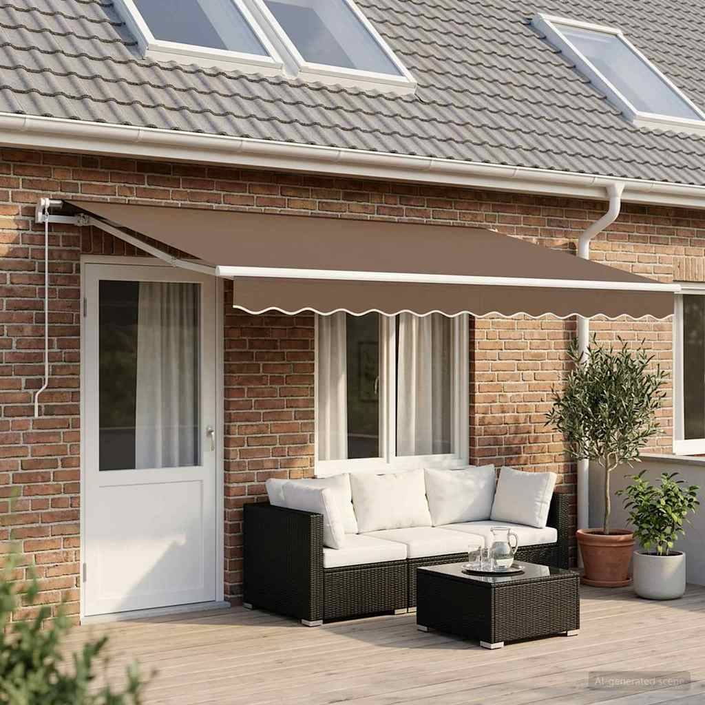 vidaXL Markisenersatzstoff Taupe 5 x 3,5 m Polyester